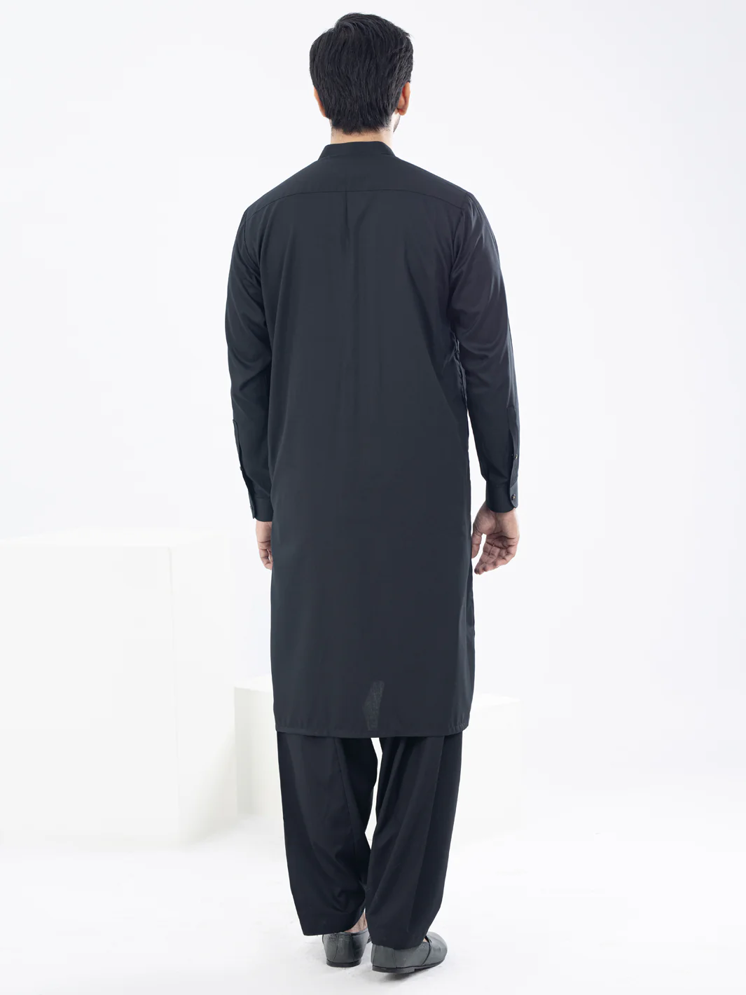 Black Kameez Shalwar - AL-KS-2970D - Image 2