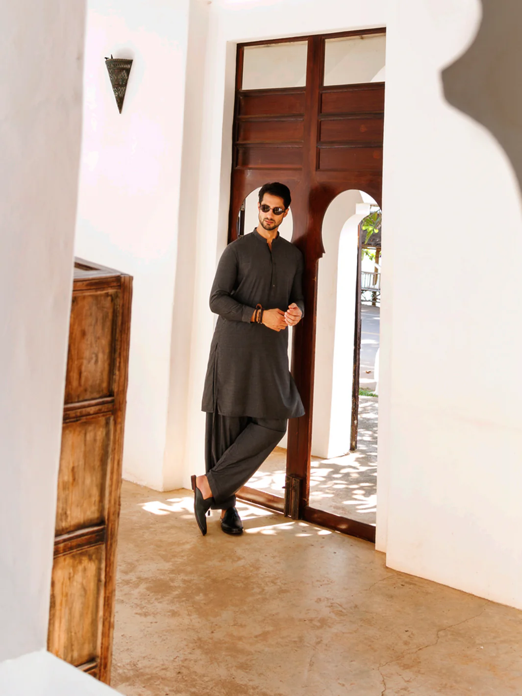 Grey Blended Kameez Shalwar - AL-KS-3094 - Image 4
