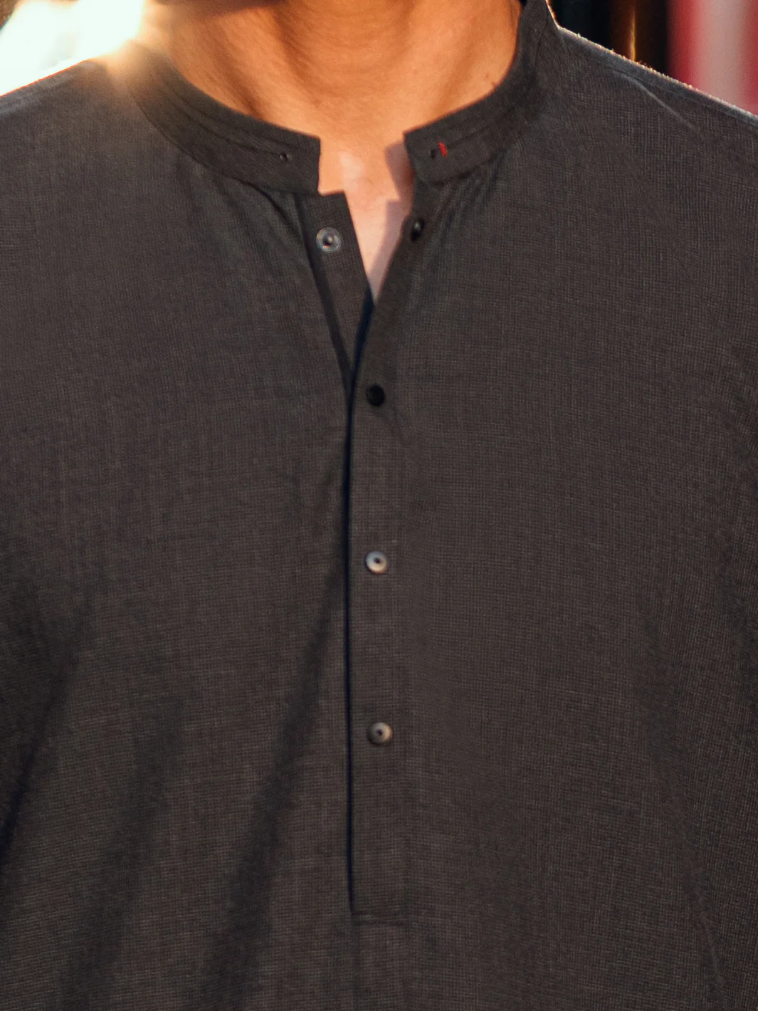 Charcoal Grey Cut & Sew Kameez Shalwar - AL-KS-3171 - Image 7