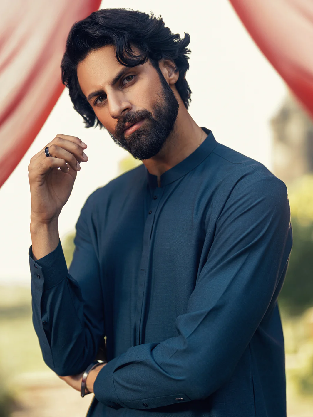Teal Cut & Sew Kameez Shalwar - AL-KS-3175 - Image 2