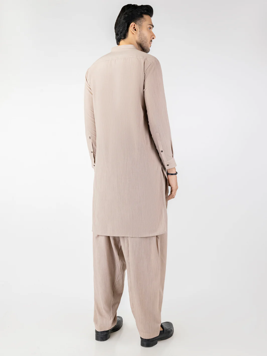 Light Brown Blended Kameez Shalwar - AL-KS-3198 - Image 2