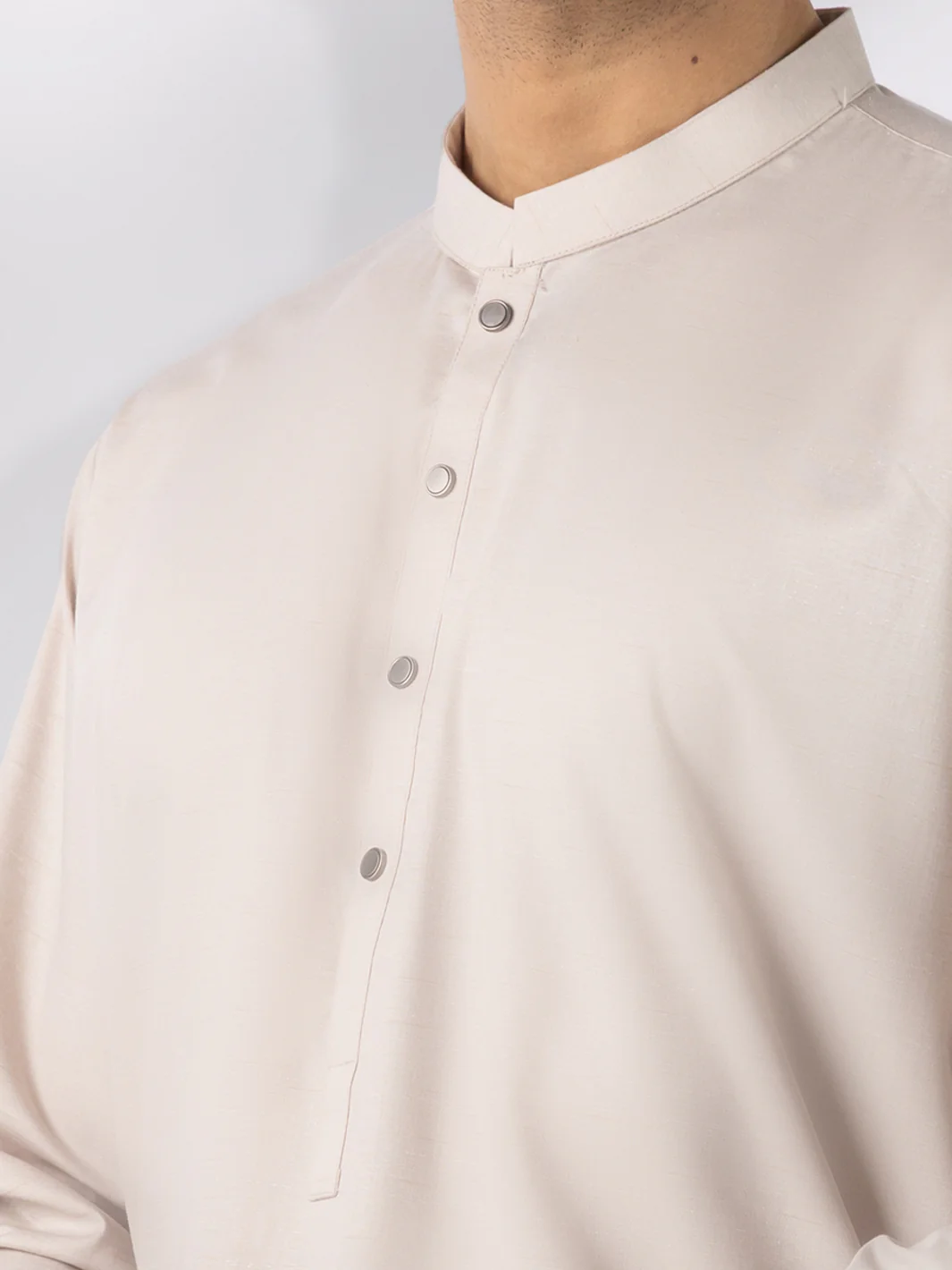 Beige Blended Kameez Shalwar - AL-KS-3247C - Image 3