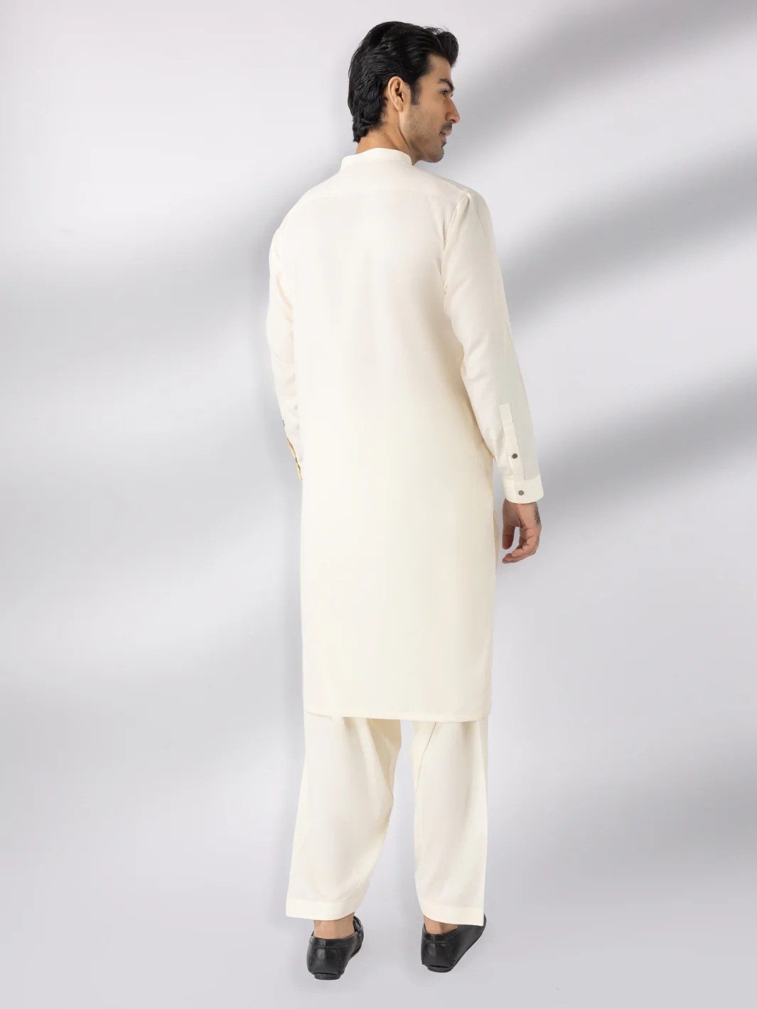 Cream Blended Kameez Shalwar - AL-KS-3247E - Image 2