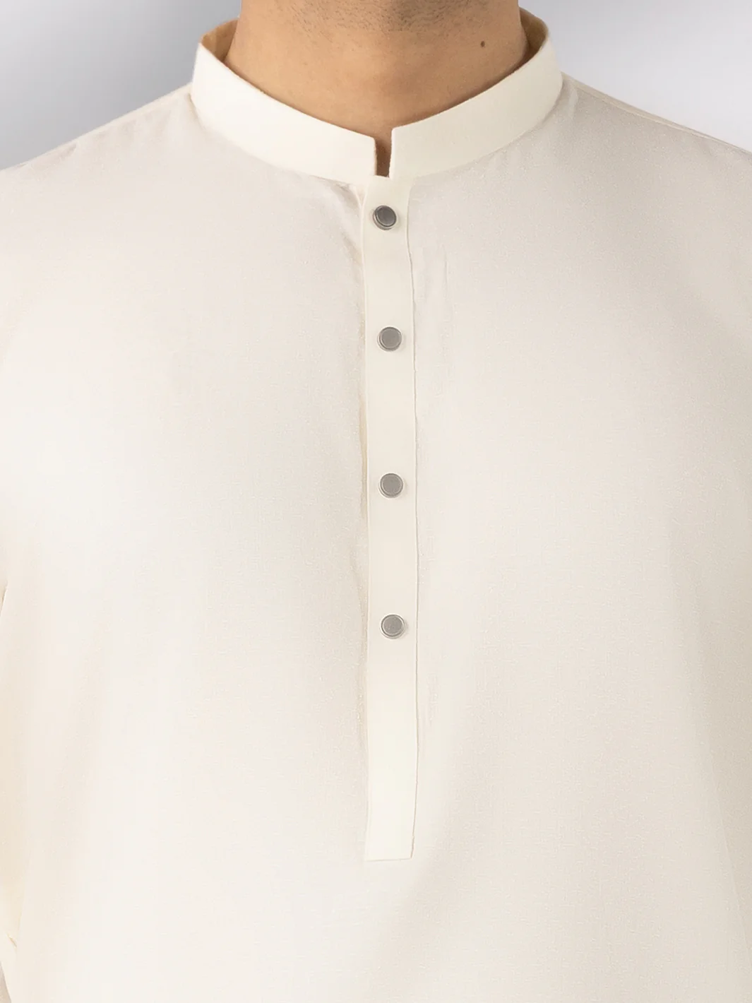 Cream Blended Kameez Shalwar - AL-KS-3247E - Image 4
