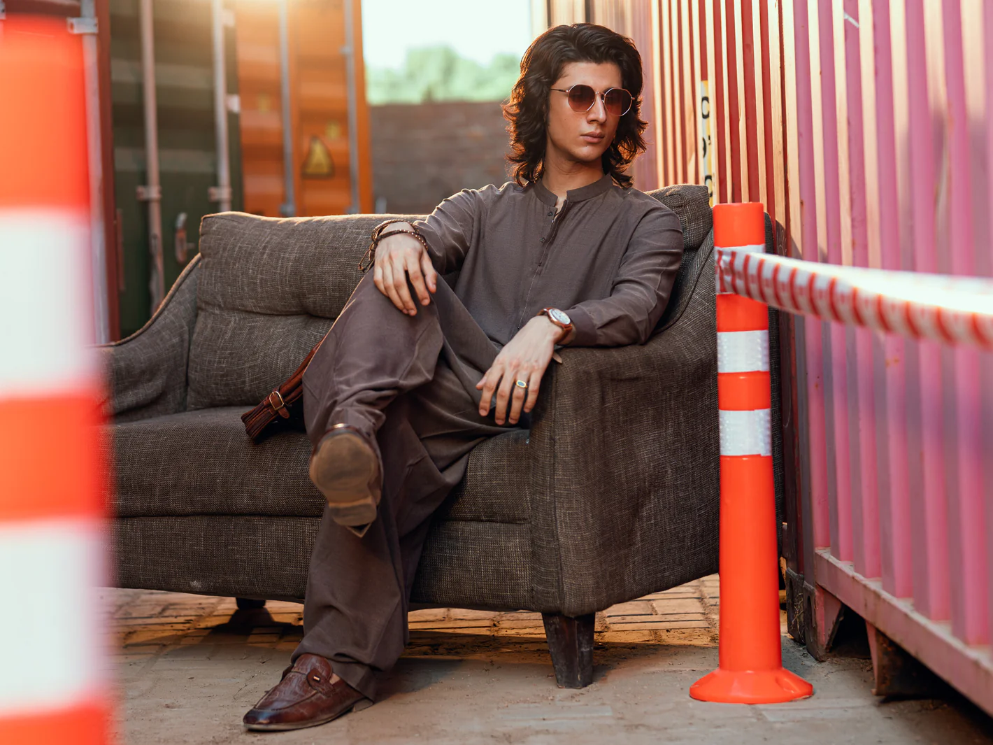 Brown Kameez Shalwar - AL-KS-3276 - Image 3