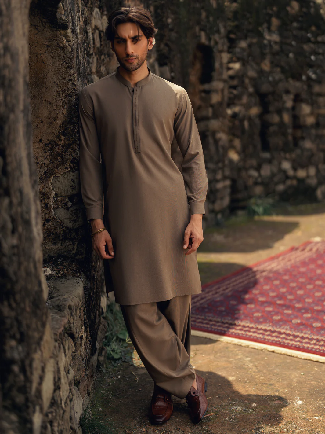 Light Brown Kameez Shalwar - AL-KS-3280 - Image 5