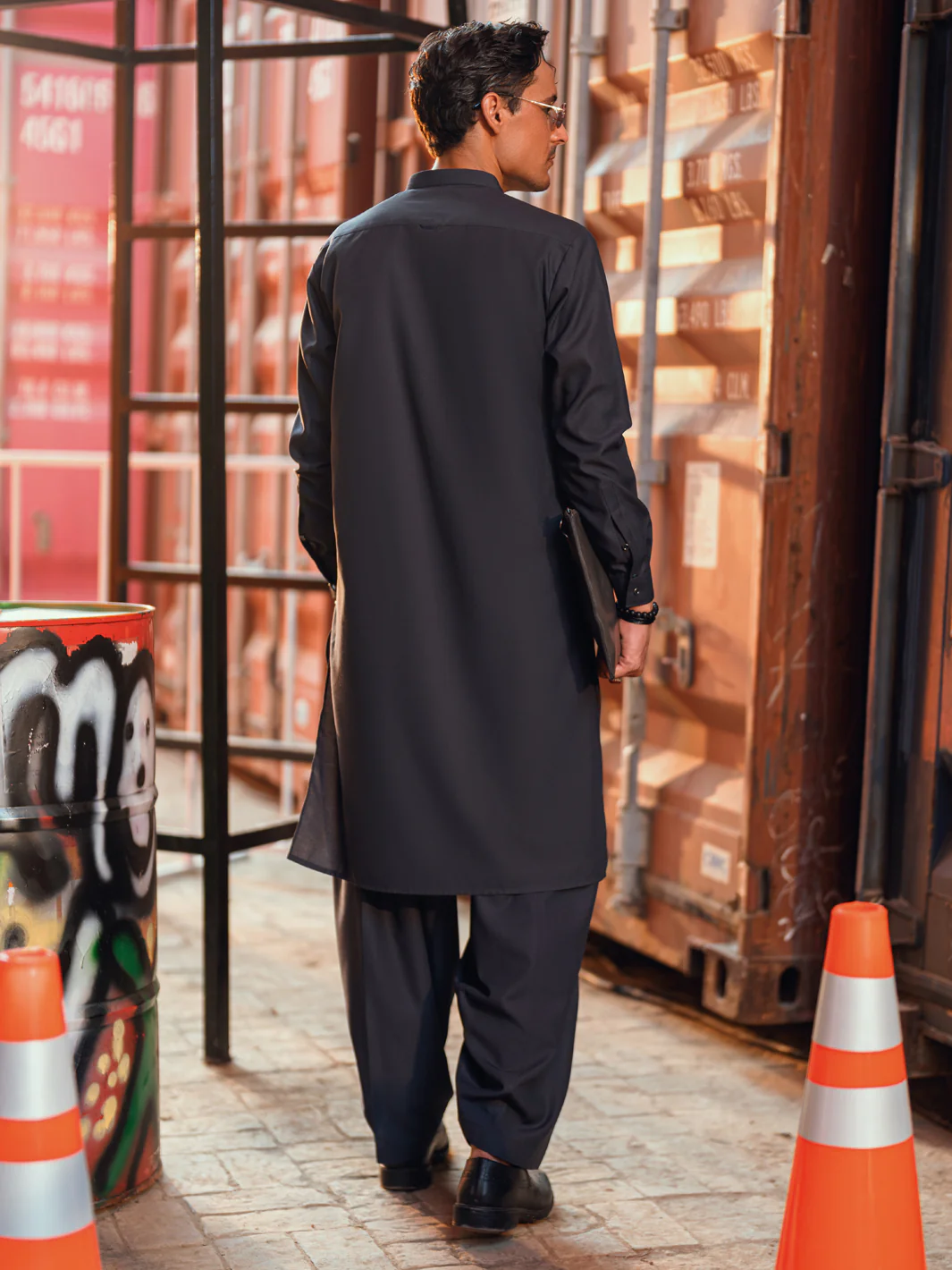 Grey Kameez Shalwar - AL-KS-3287 - Image 3
