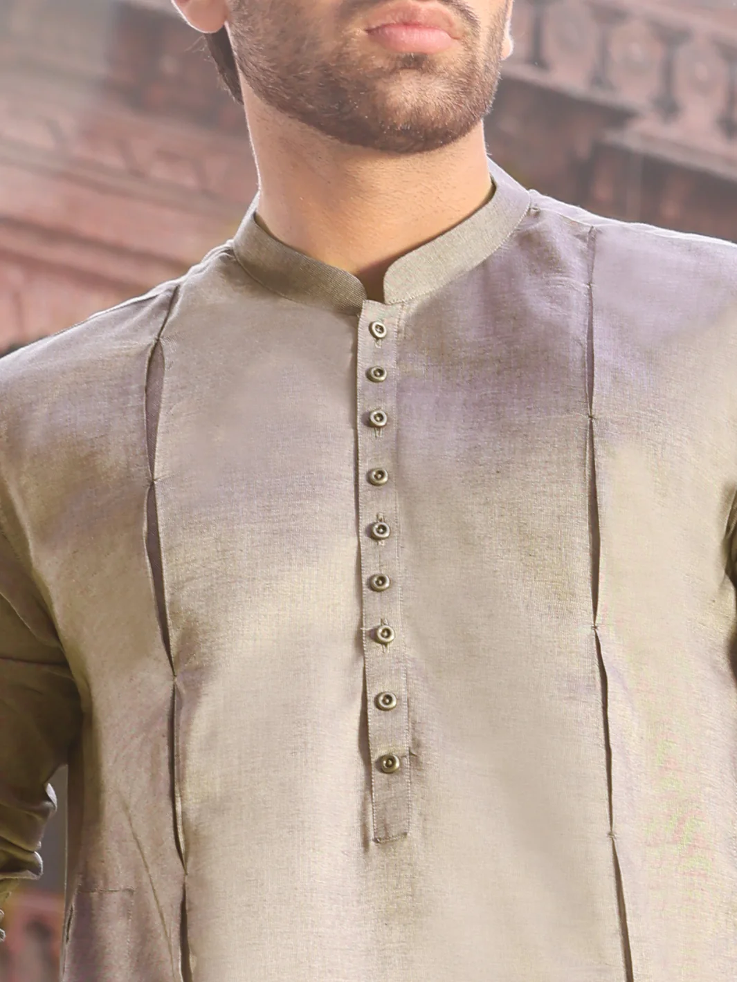 Beige Cotton Kurta Pajama - AL-KT-2531 - Image 2