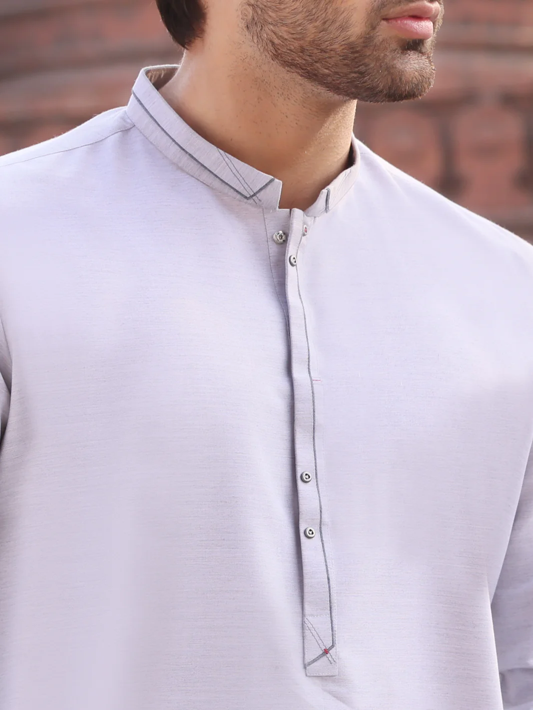 Light Grey Blended Blended Kurta Trouser - AL-KT-2606 - Image 2