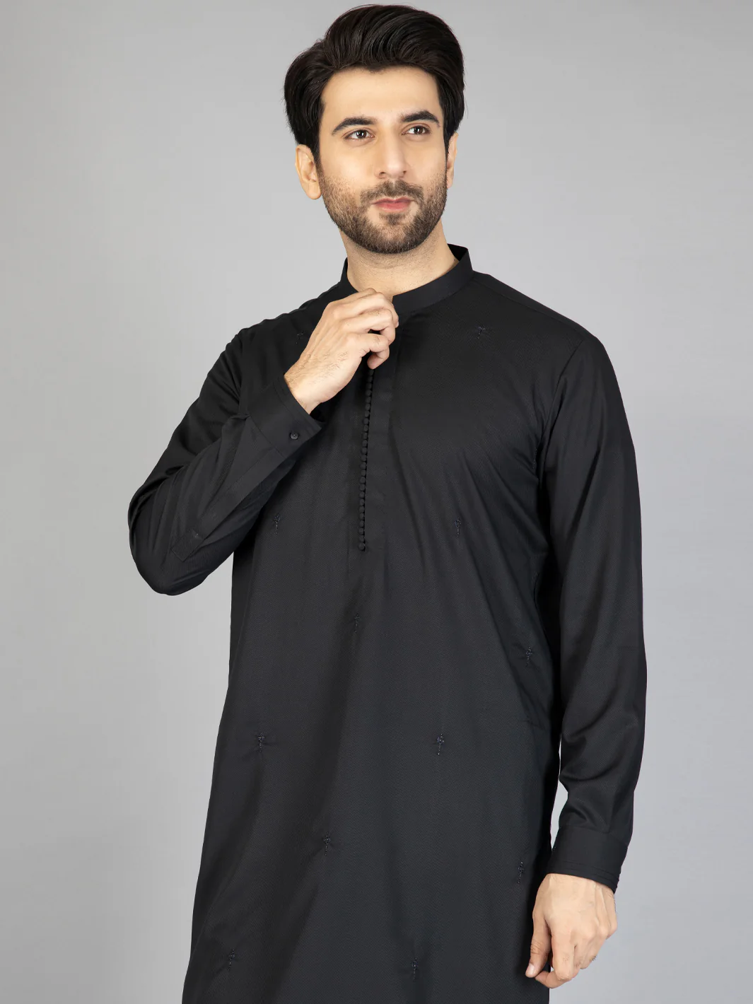 Black Blended Kurta Trouser - AL-KT-2812 - Image 2
