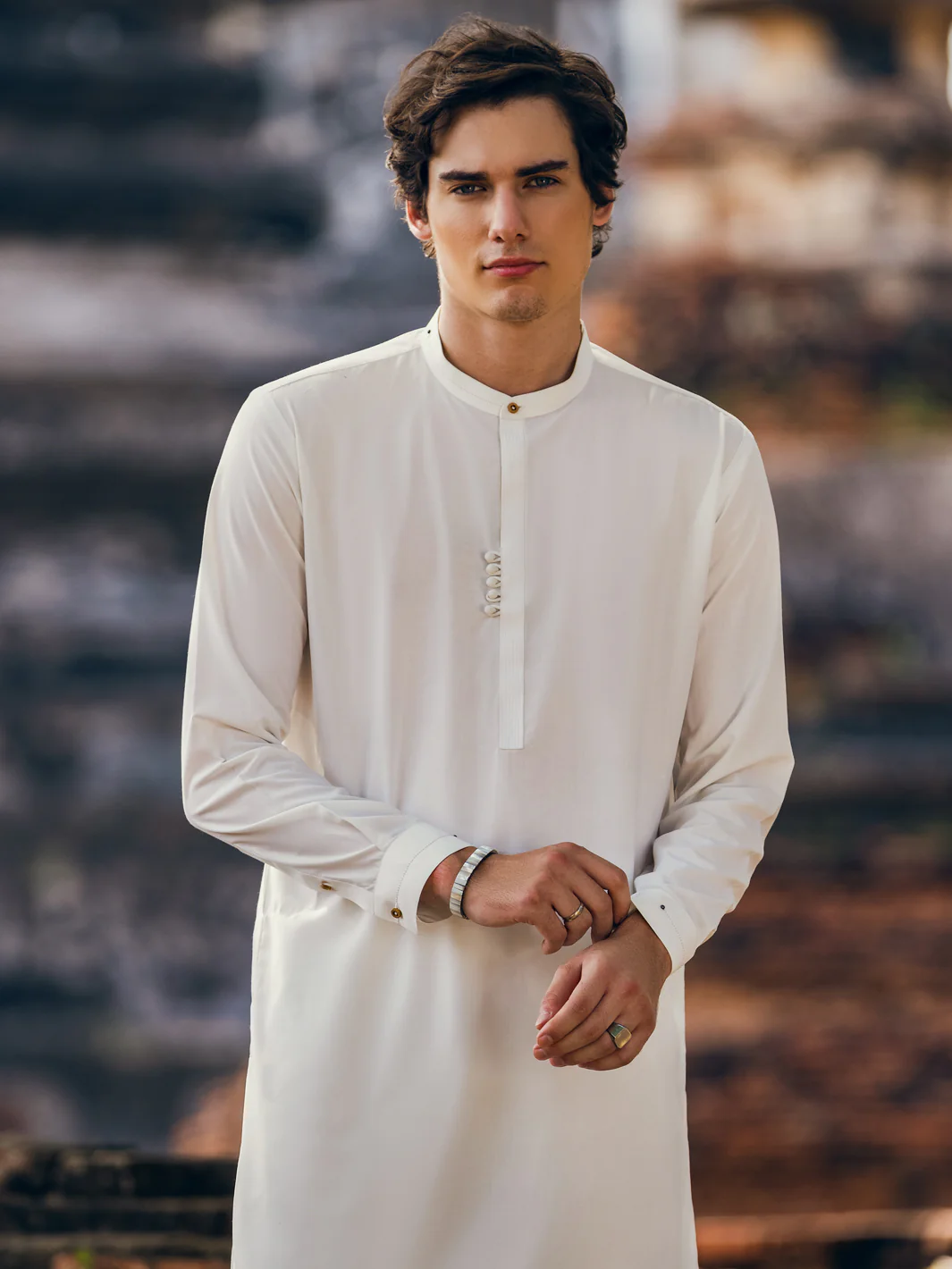 White Blended Kurta Trouser - AL-KT-2829 - Image 4