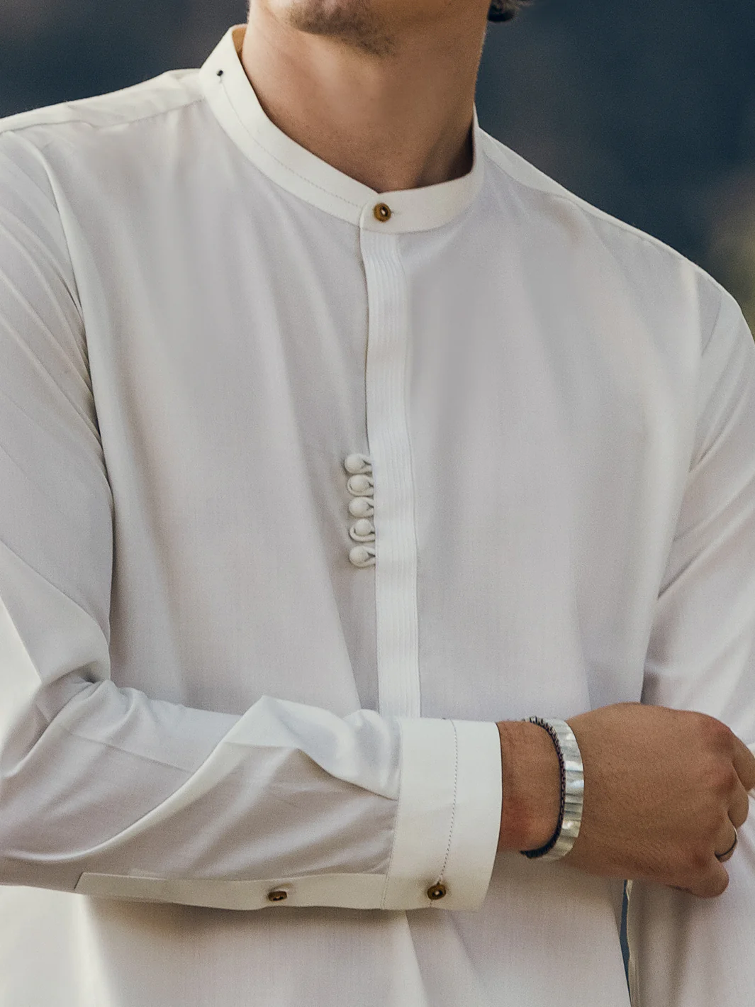White Blended Kurta Trouser - AL-KT-2829 - Image 5