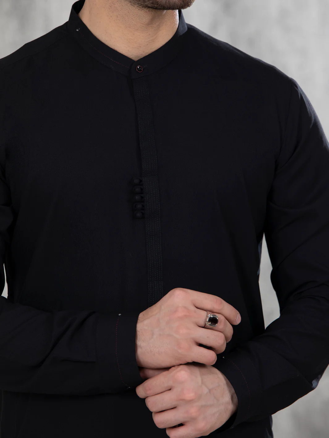 Black Blended Kurta Trouser - AL-KT-2831 - Image 3