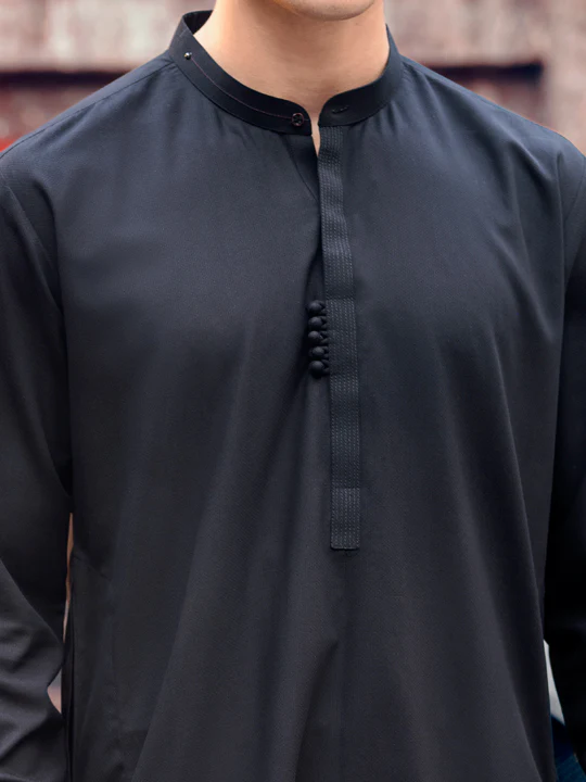 Black Blended Kurta Trouser - AL-KT-2831 - Image 6