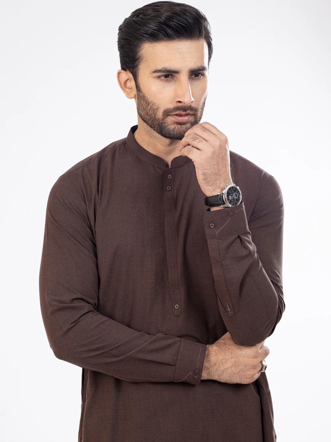 Brown Blended Kurta Trouser - AL-KT-2863 - Image 2