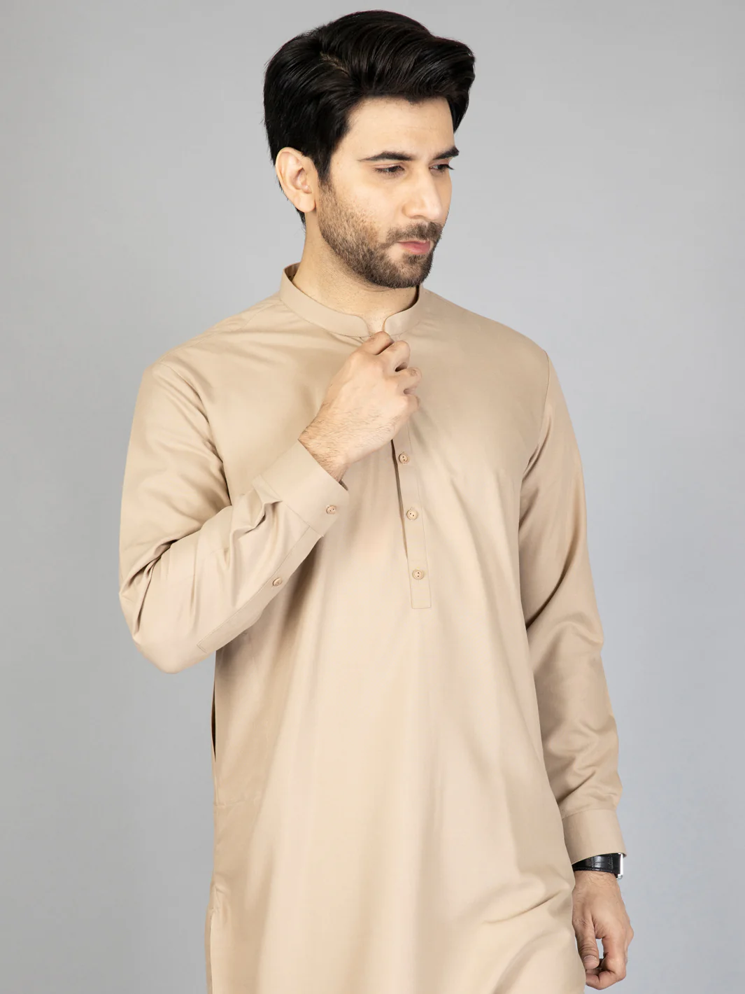 Beige Blended Kurta Trouser - AL-KT-2875 - Image 4