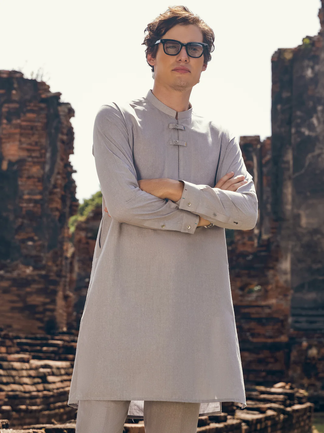 Light Grey Blended Kurta Trouser - AL-KT-2906 - Image 2