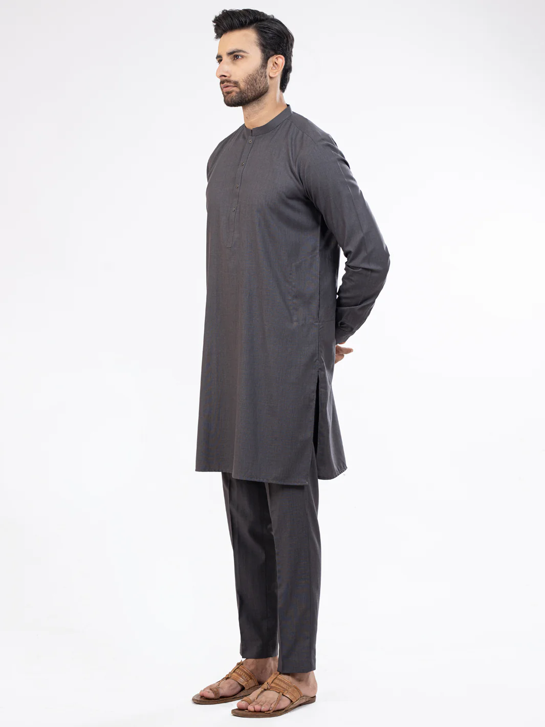 Grey Blended Kurta Trouser - AL-KT-2917 - Image 2