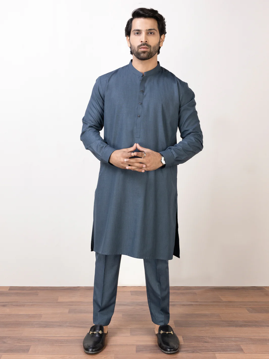 Blue Blended Kurta Trouser - AL-KT-2918