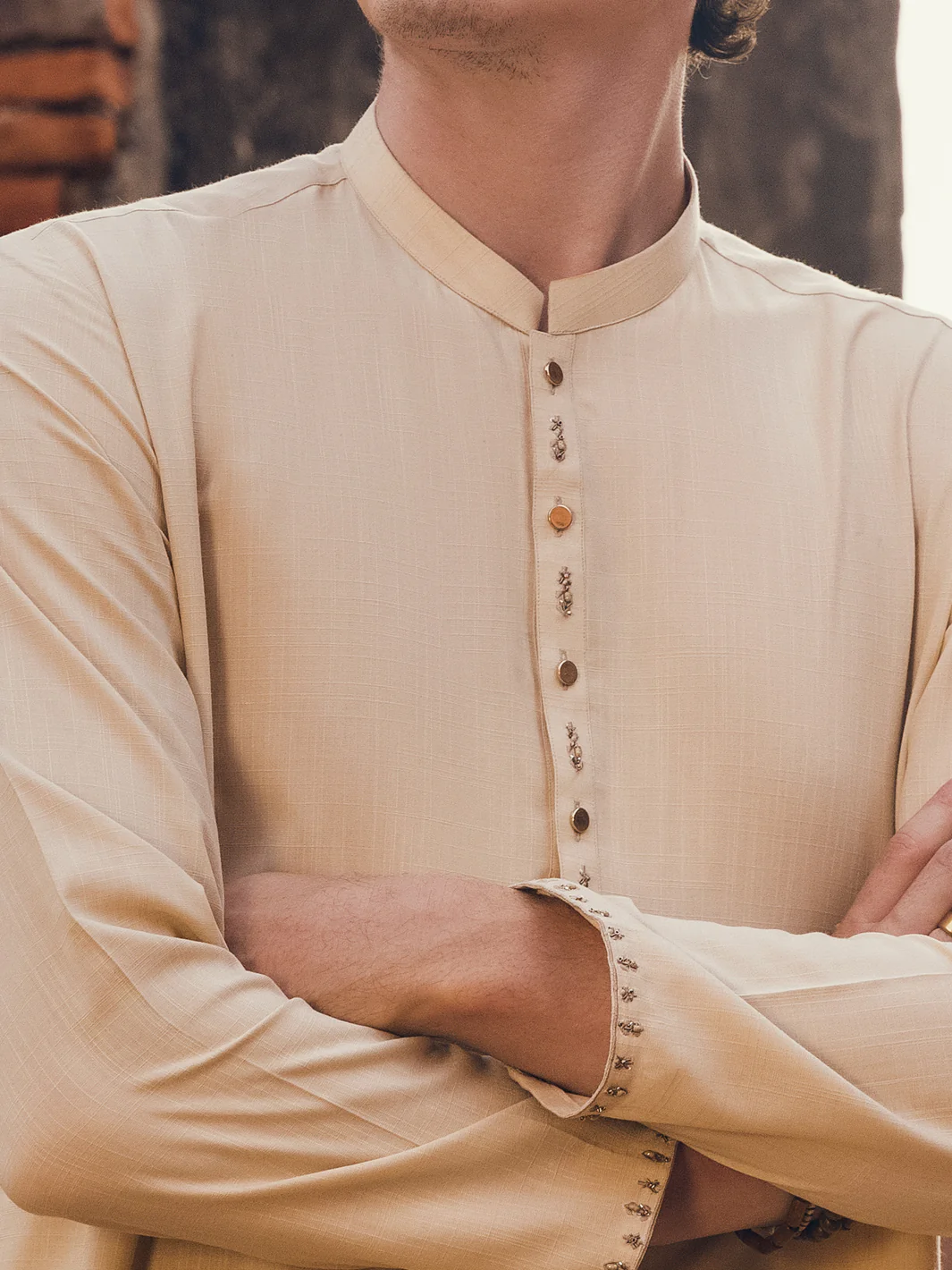 Cream Blended Kurta Trouser - AL-KT-2924 - Image 3
