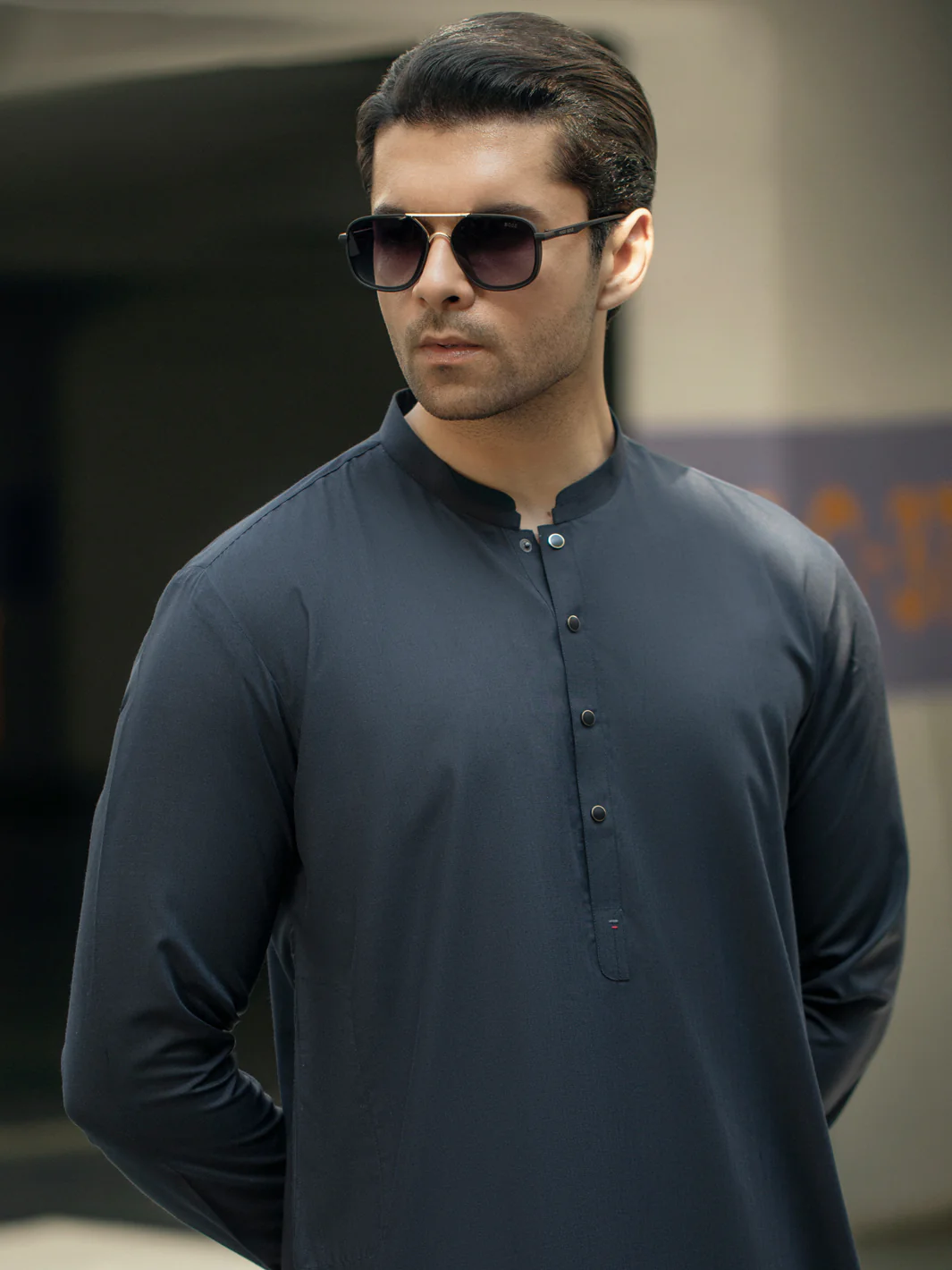 Black Blended Kurta Trouser - AL-KT-2942 - Image 4