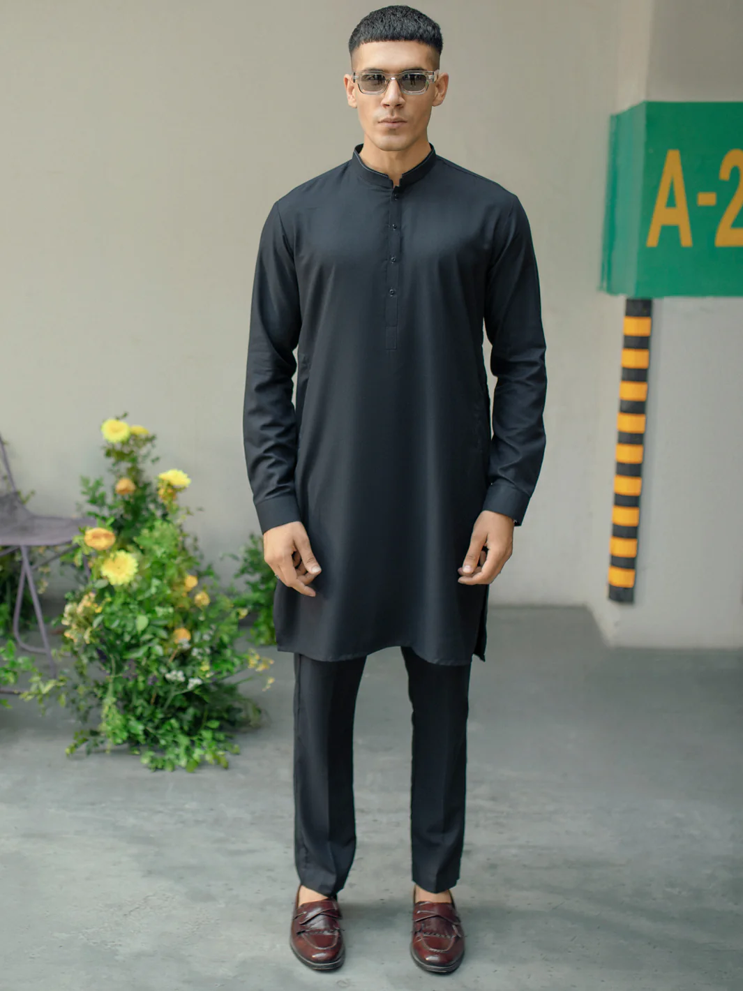 Black Blended Kurta Trouser - AL-KT-2944 - Image 2