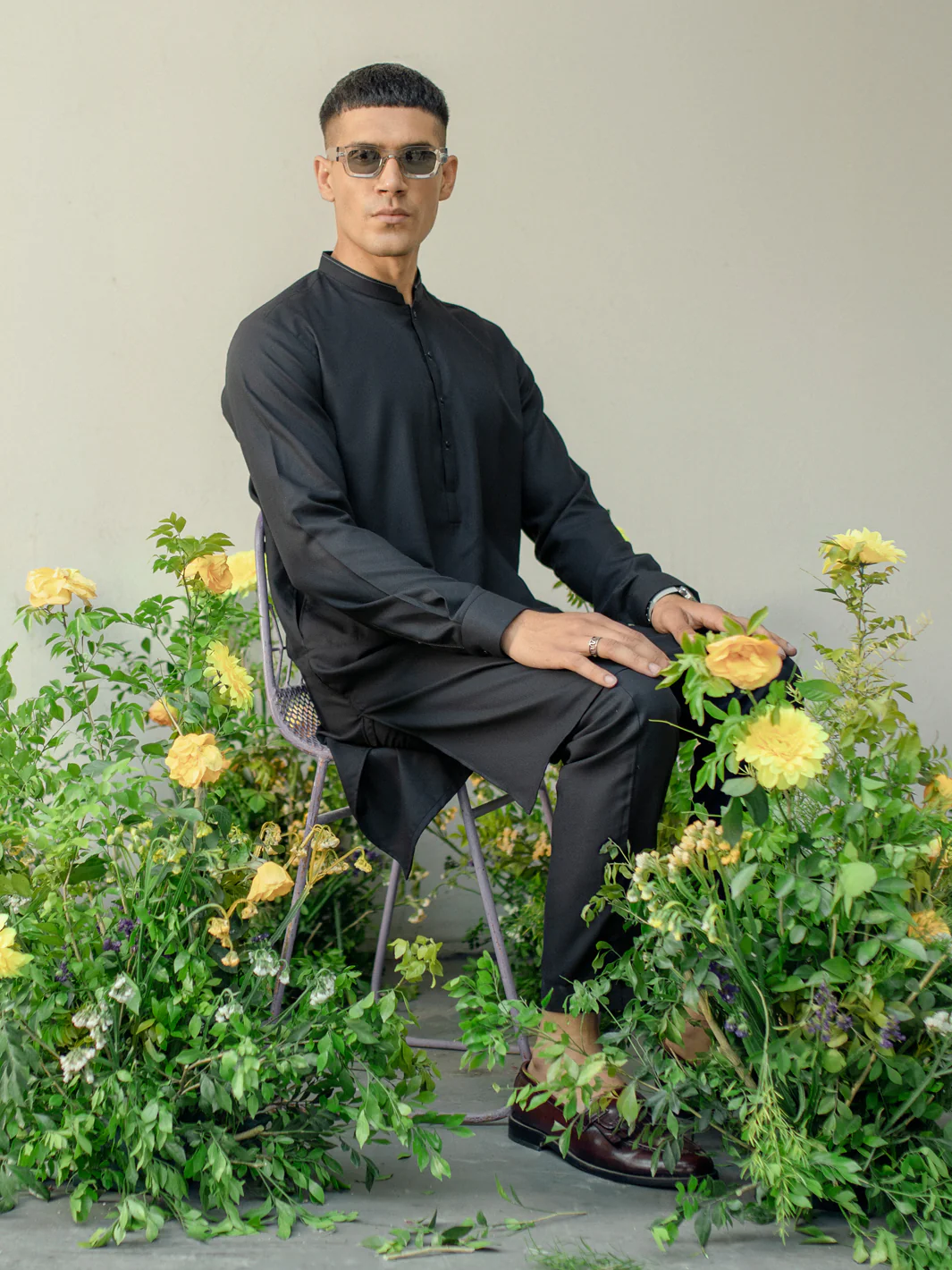 Black Blended Kurta Trouser - AL-KT-2944 - Image 4
