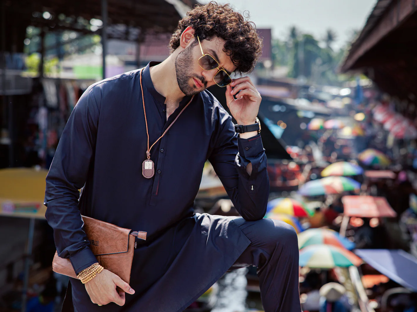 Black Cotton Kurta Trouser - AL-KT-2982 - Image 3