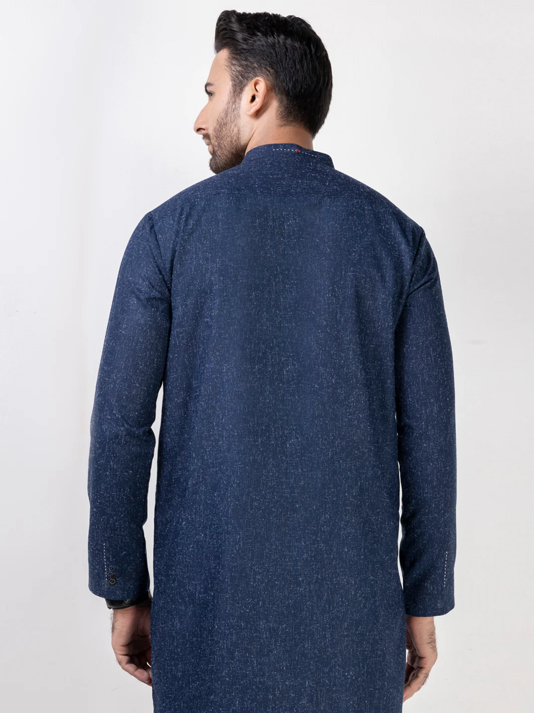 Navy Blue Blended Kurta Trouser - AL-KT-3026 - Image 3