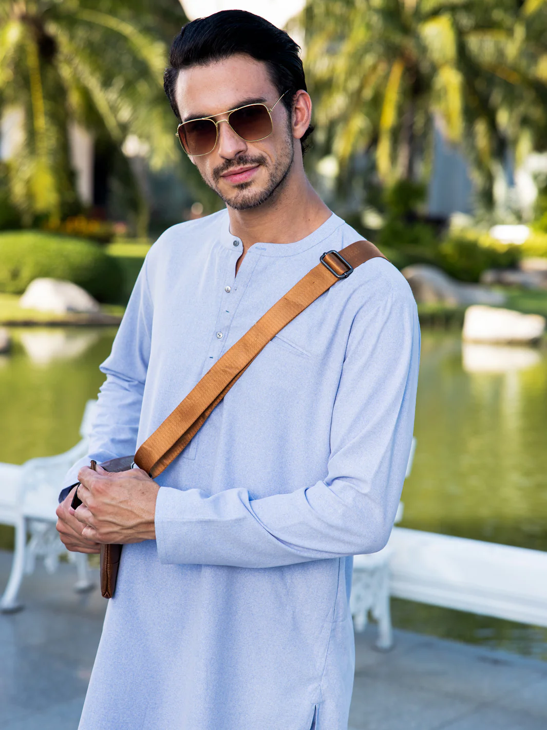 Light Grey Blended Kurta Trouser - AL-KT-3043C - Image 3