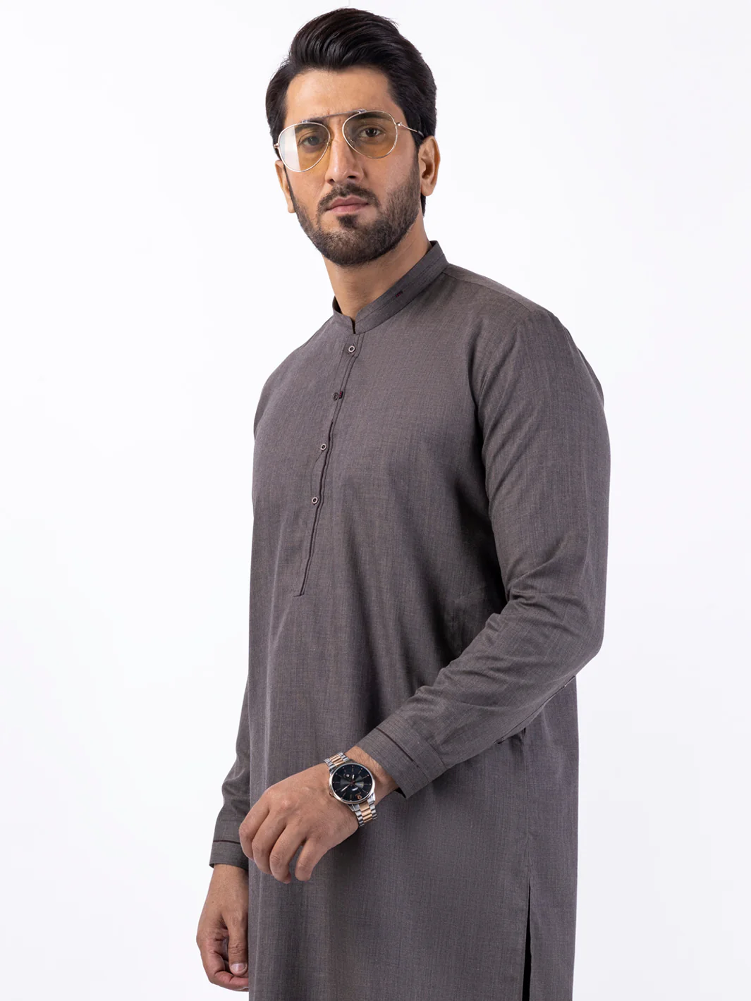 Brown Blended Kurta Trouser - AL-KT-3078 - Image 3