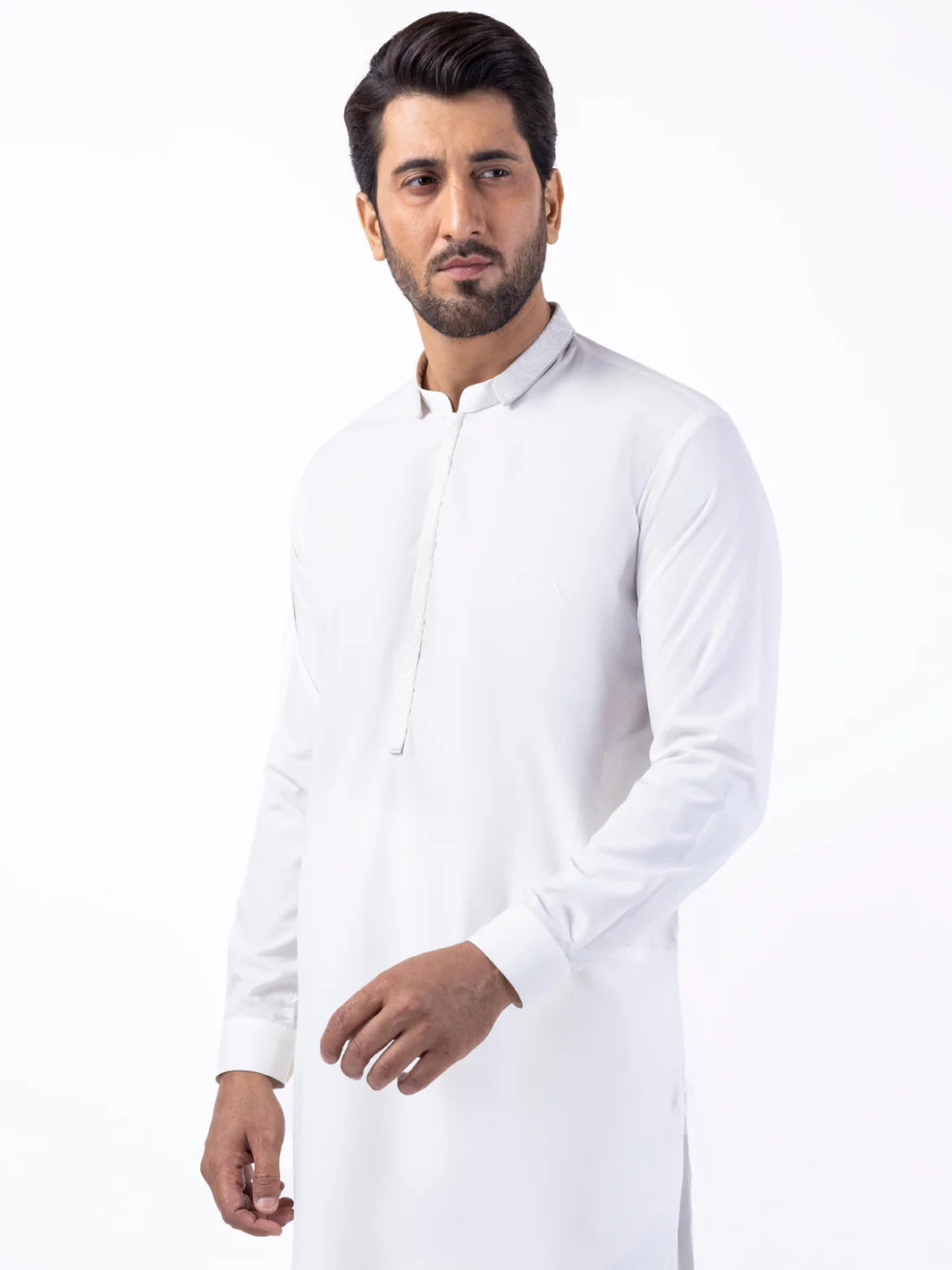 White Blended Kurta Trouser - AL-KT-3082 - Image 2
