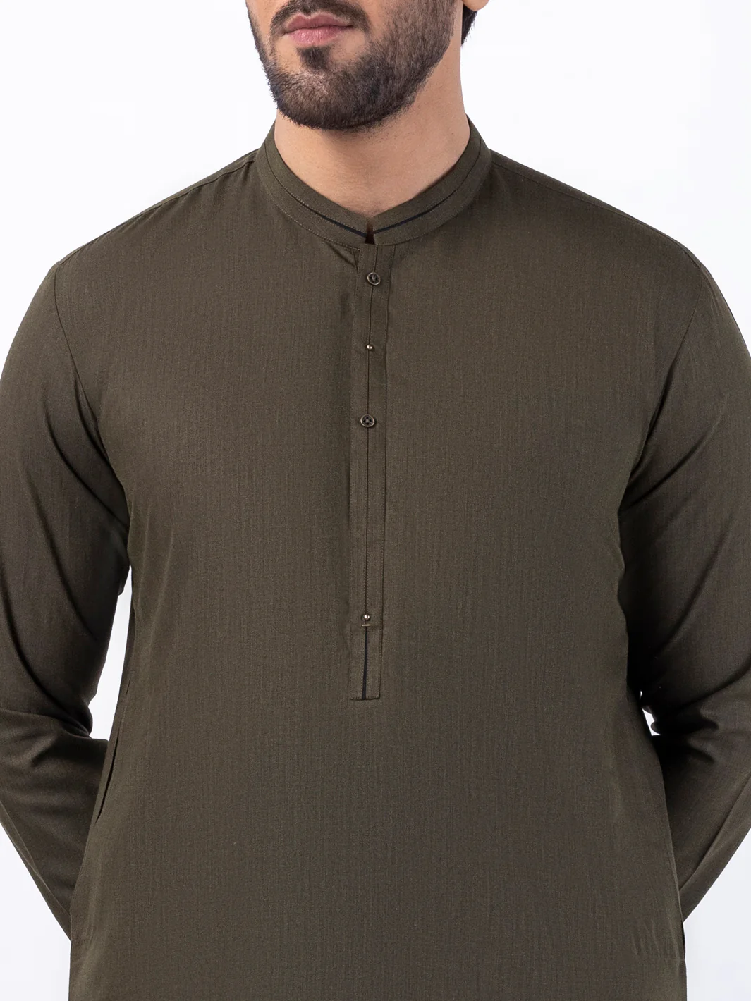 Olive Blended Kurta Trouser - AL-KT-3085 - Image 4
