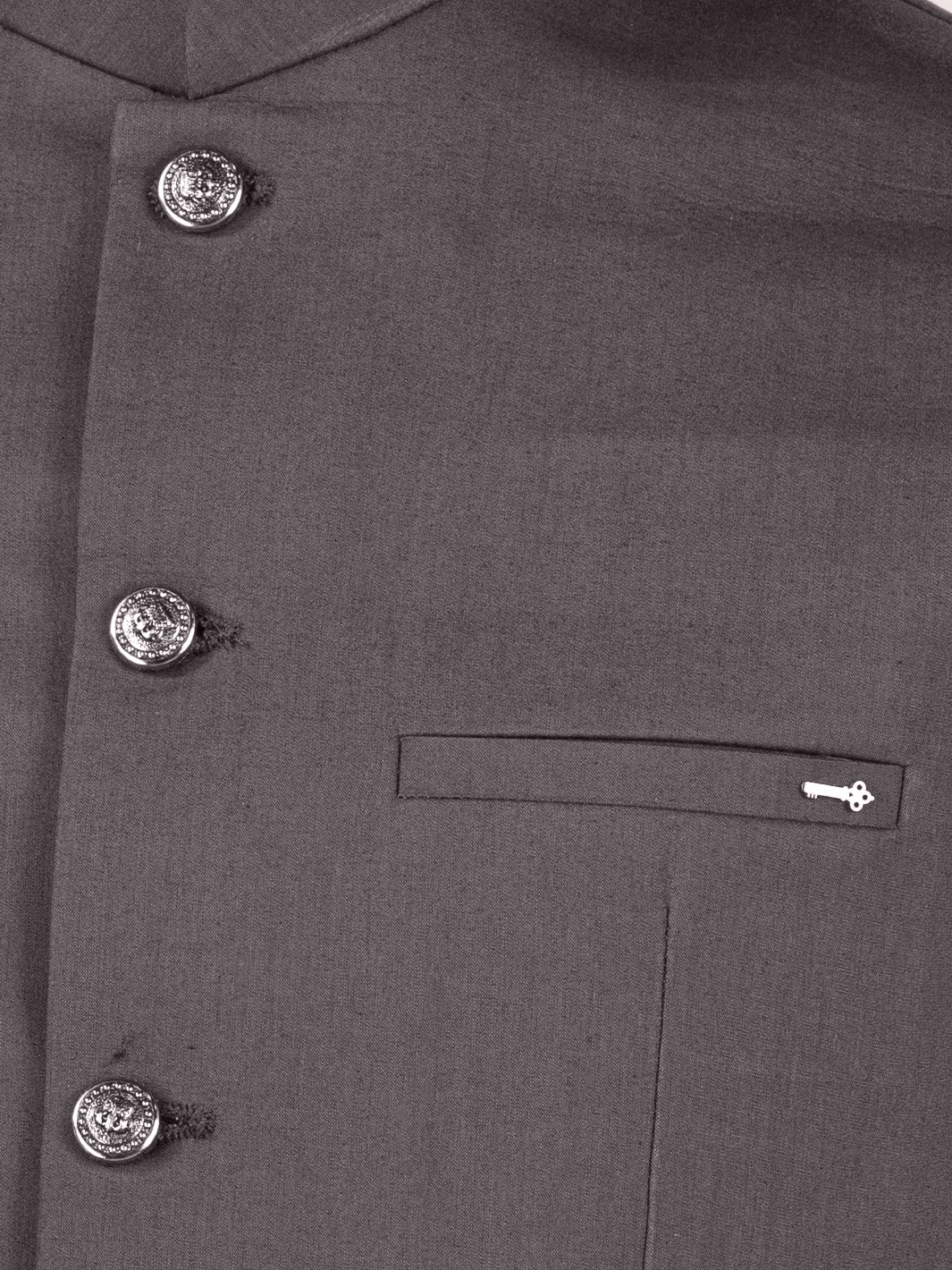 Grey Blended Waistcoat & Kurta Trouser - AL-KWT-006 - Image 3