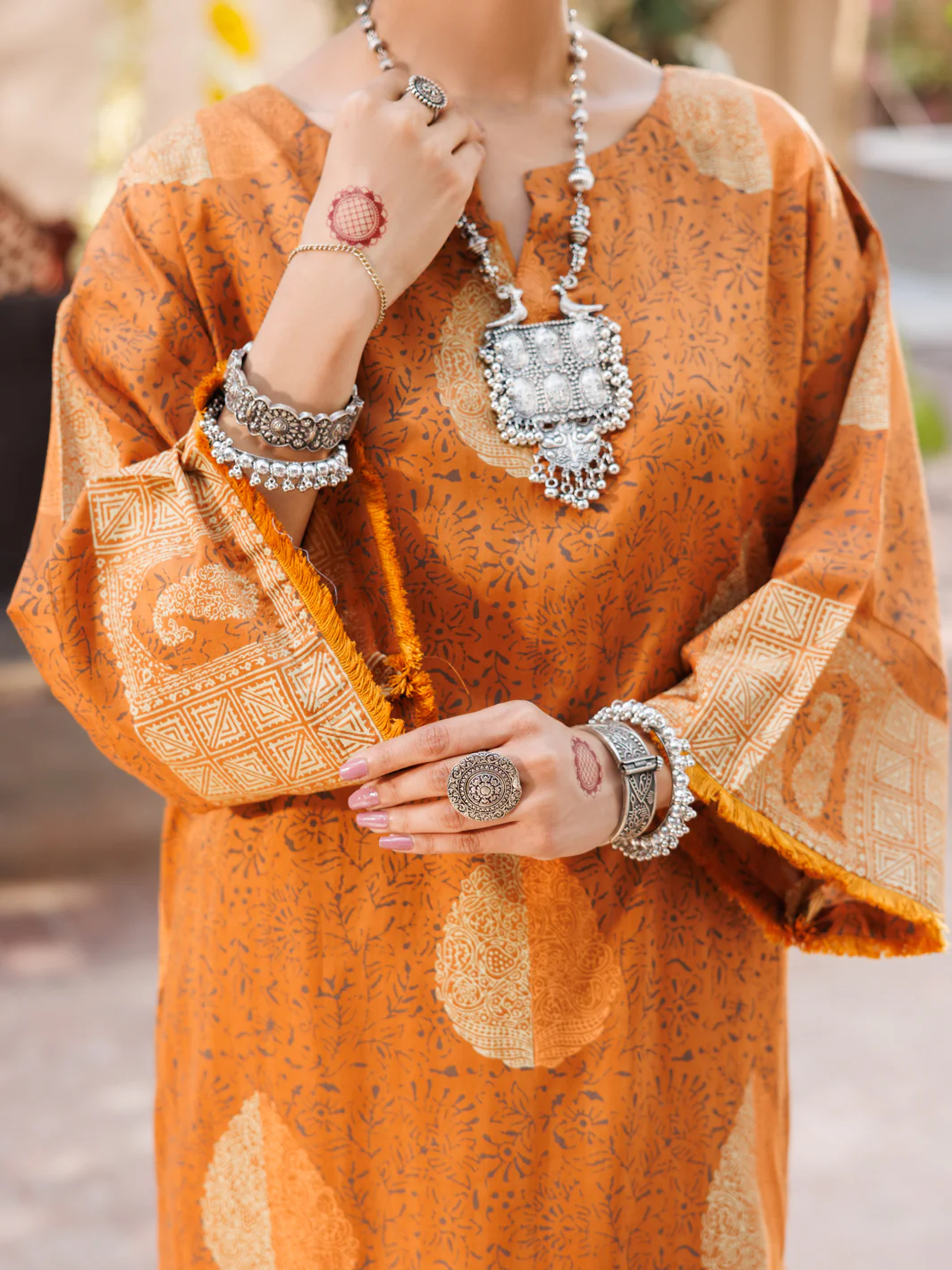 Mustard Dobby Kurti - AL-LK-1058 - Image 4