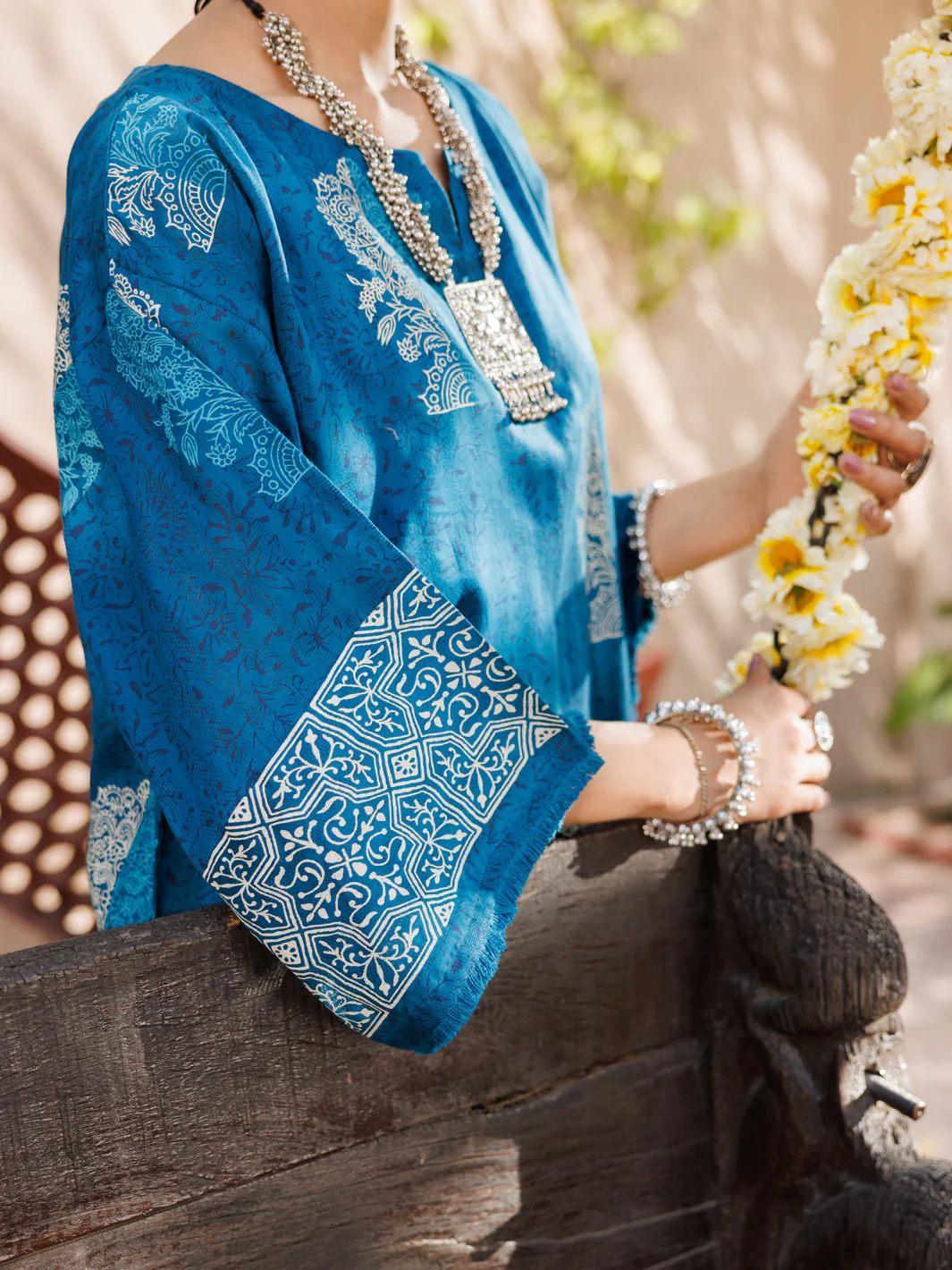 Blue Dobby Kurti - AL-LK-1060 - Image 3