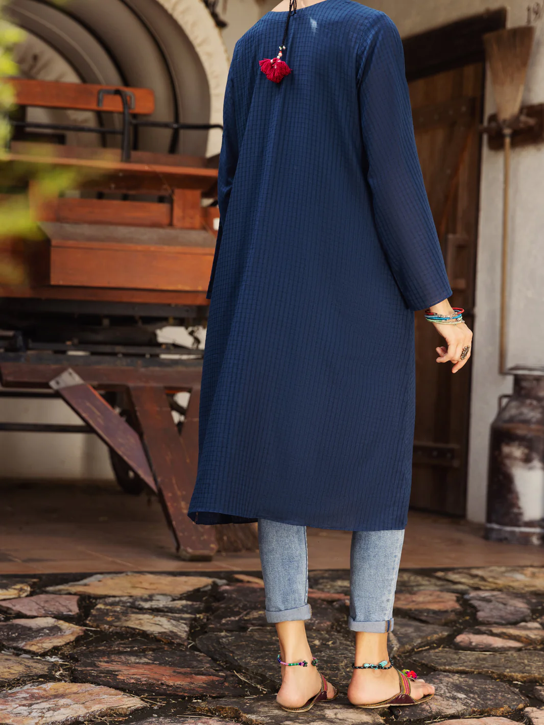 Teal Kurti - AL-LK-869 - Image 2