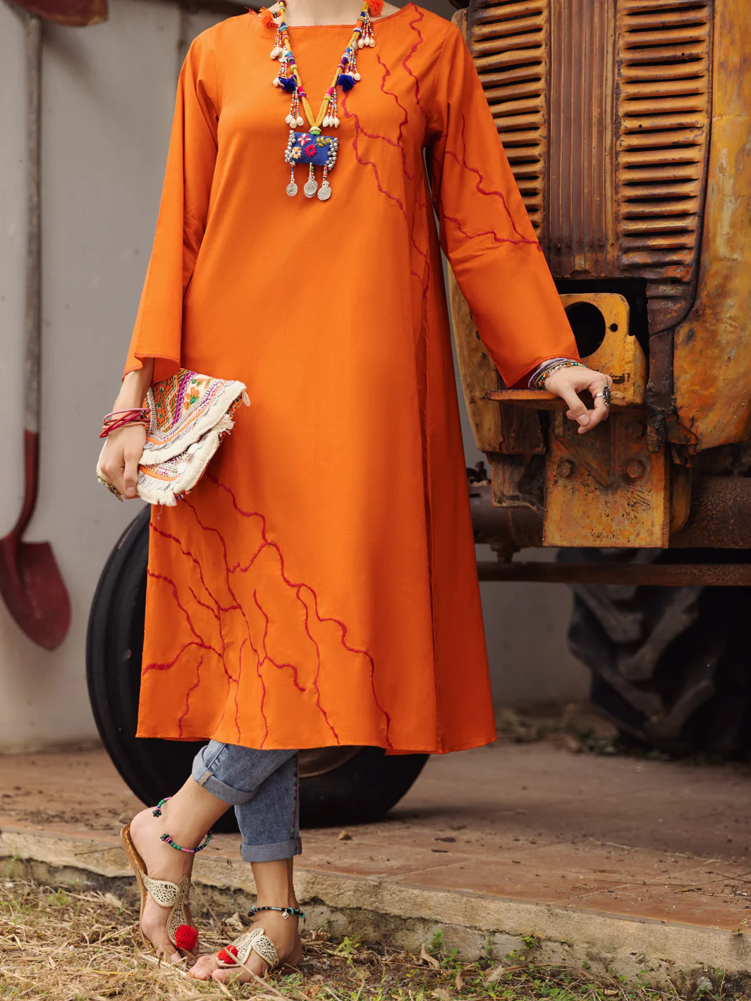 Orange Kurti - AL-LK-872