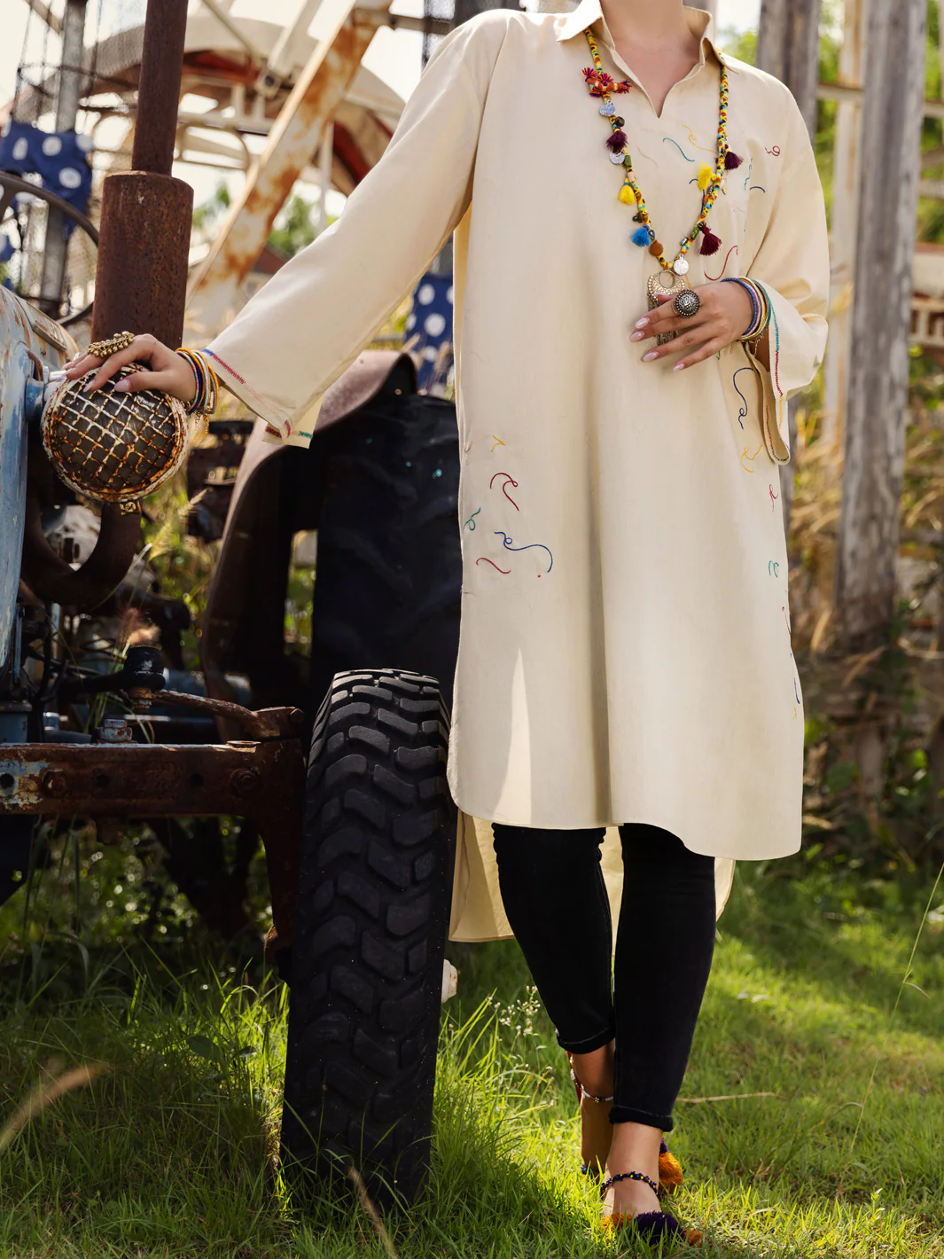 Off White Kurti - AL-LK-874