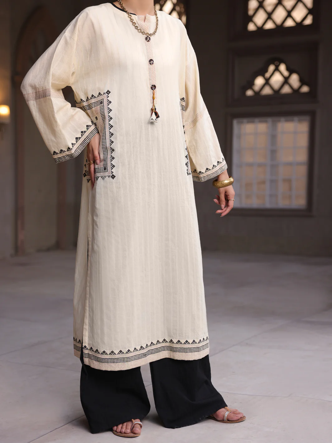 Off White Kurti - AL-LK-910