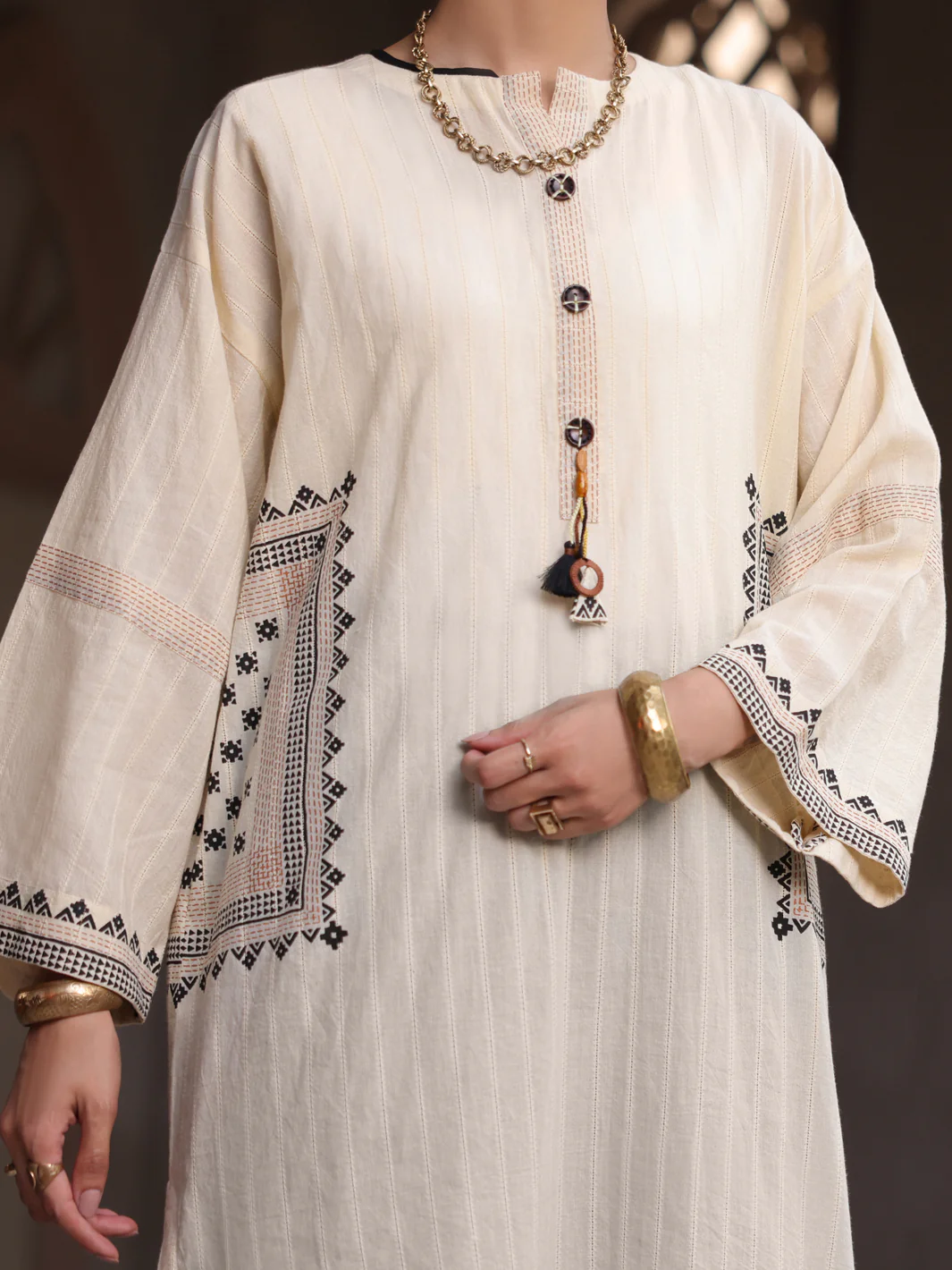 Off White Kurti - AL-LK-910 - Image 4