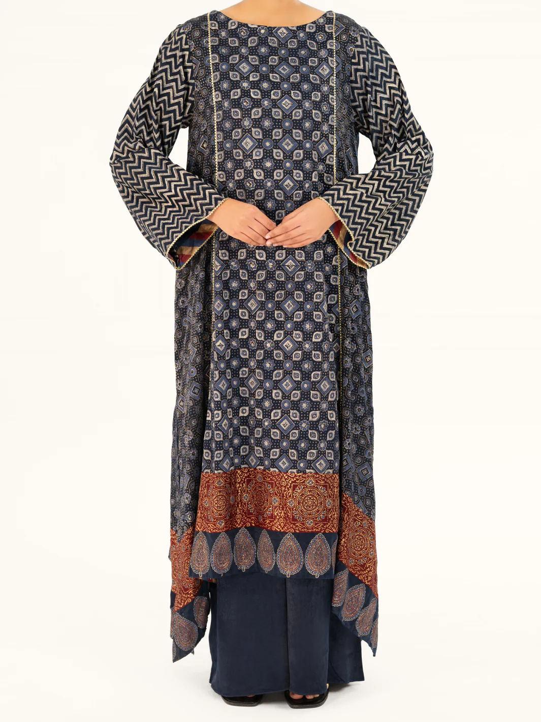 Blue Velvet Formal 2Pc Stitched - AL-LS-LKS-553 - Image 4