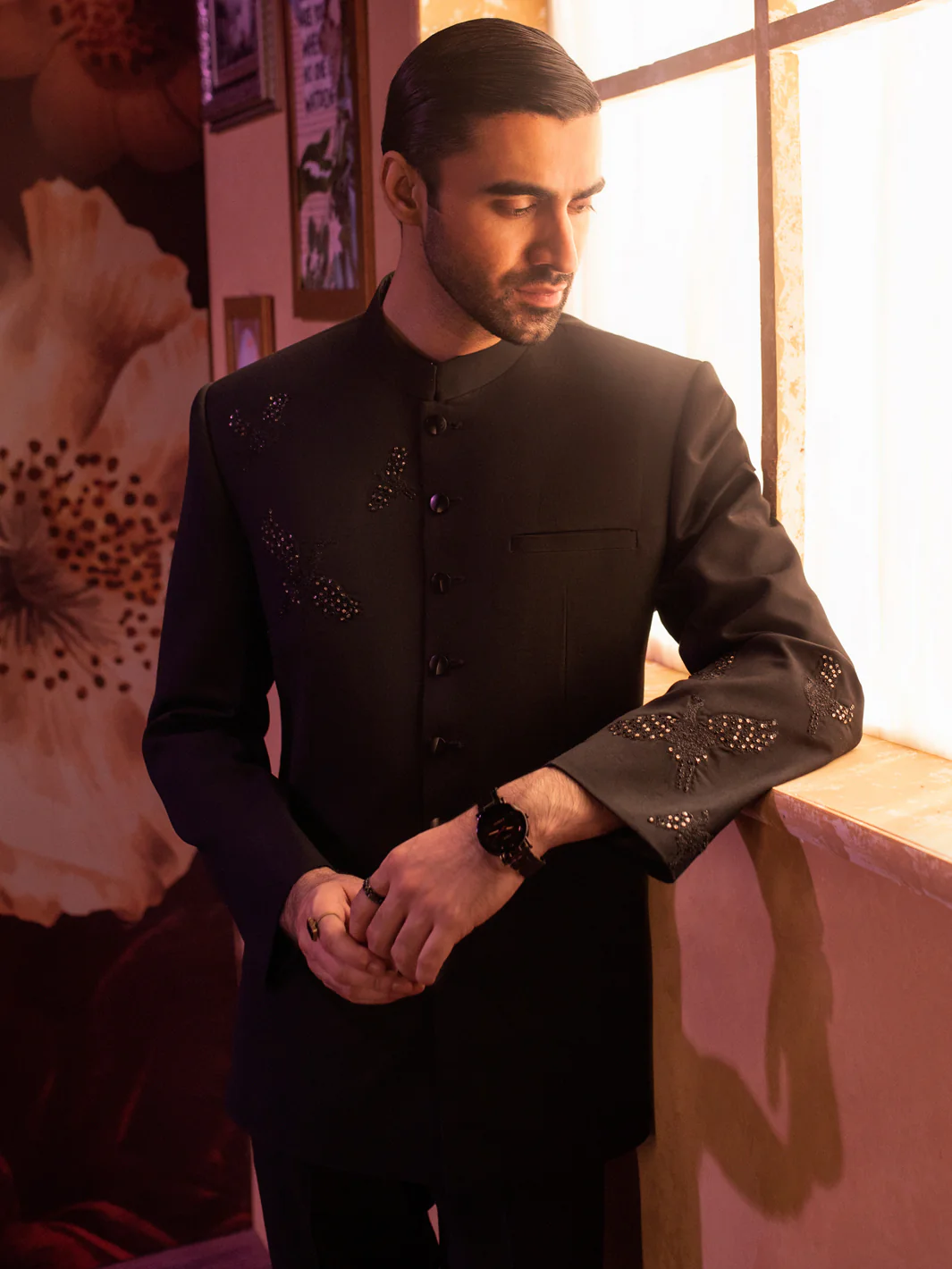 Black Blended Prince Coat - AL-PCS-051 - Image 2