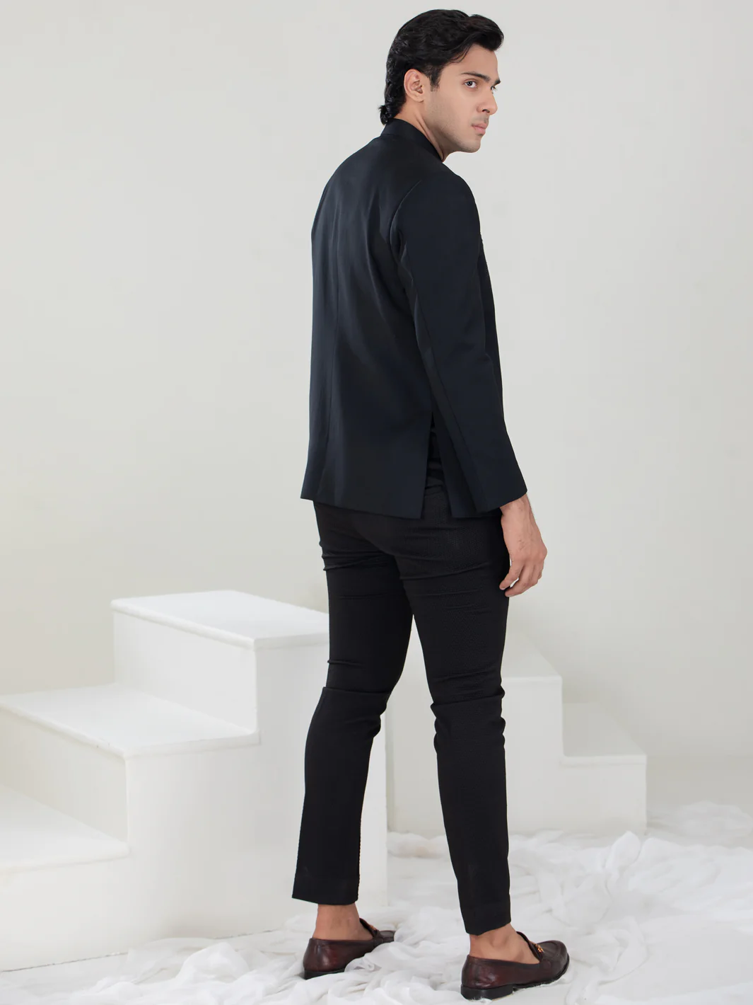 Black Blended Prince Coat - AL-PCS-051 - Image 6
