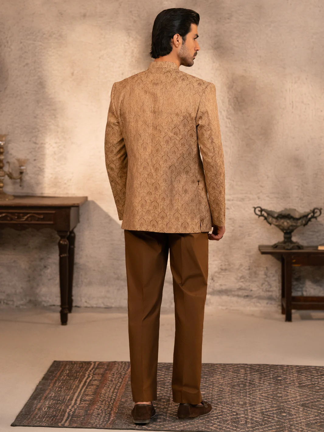 Fawn Embroidered Prince Coat - AL-PCS-068 - Image 3