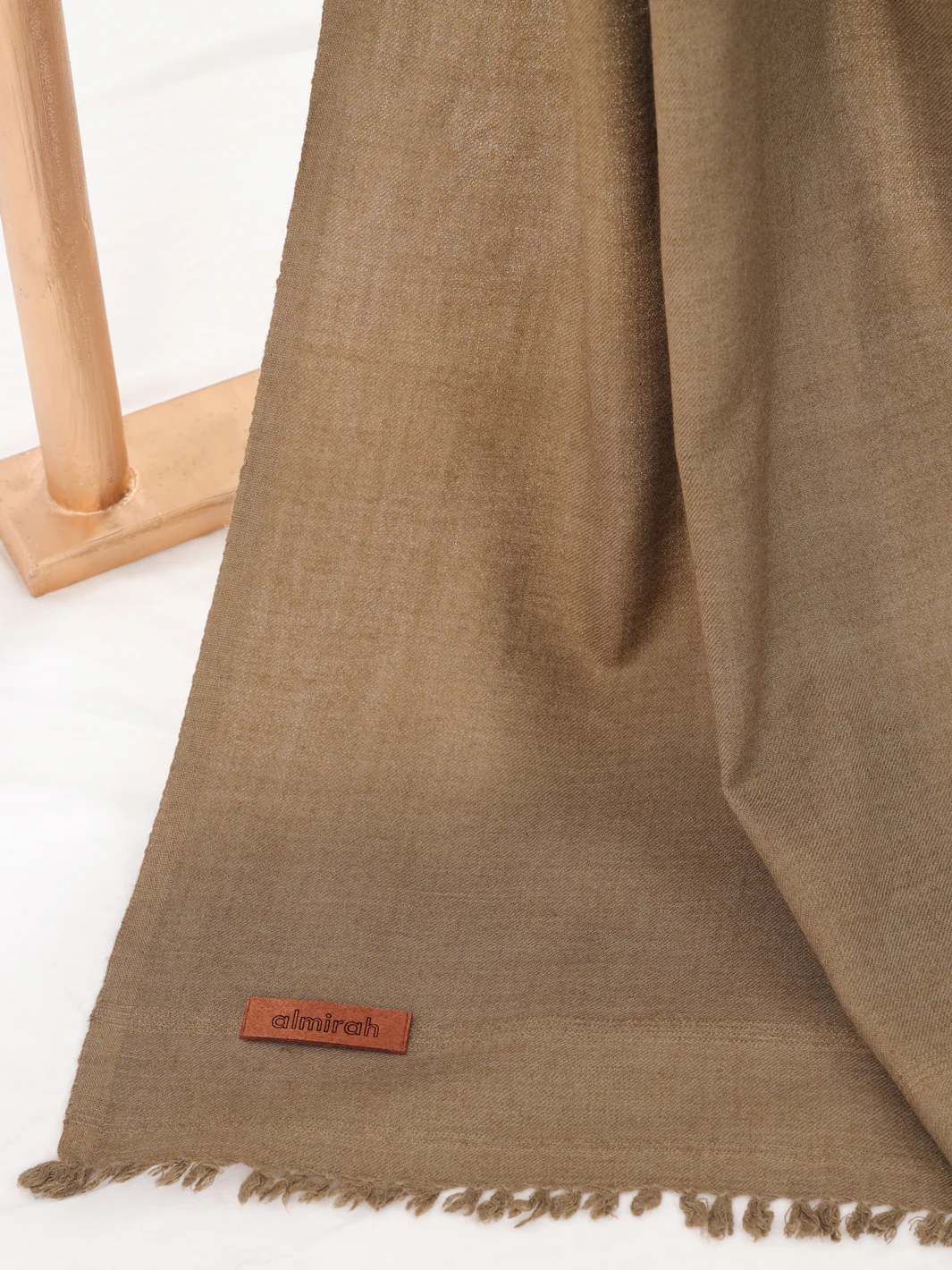 Olive Green Woolen Shawl For Men - AL-SH-016 - Image 4
