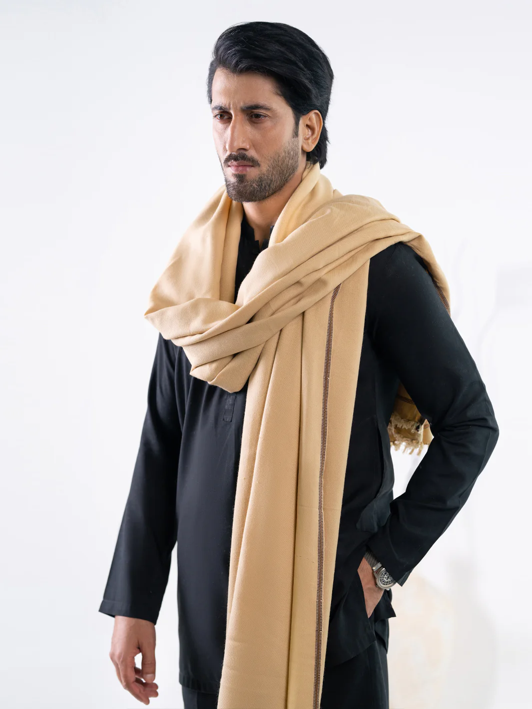 Beige Casual Shawl - AL-SH-044 - Image 2