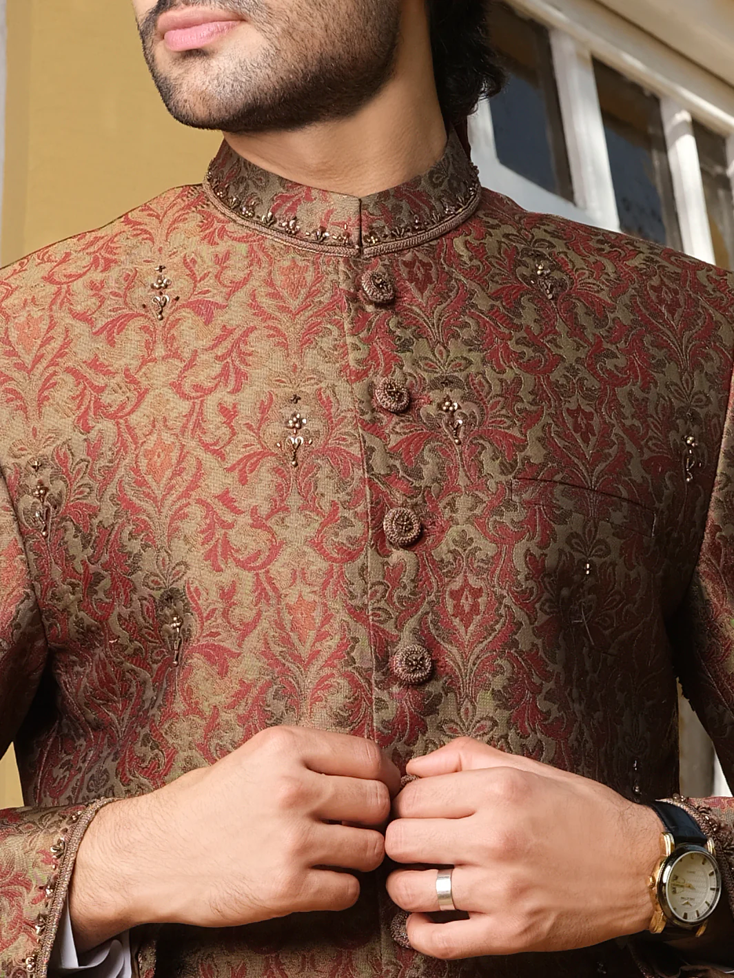 Maroon Men Sherwani - AL-SW-115 - Image 3