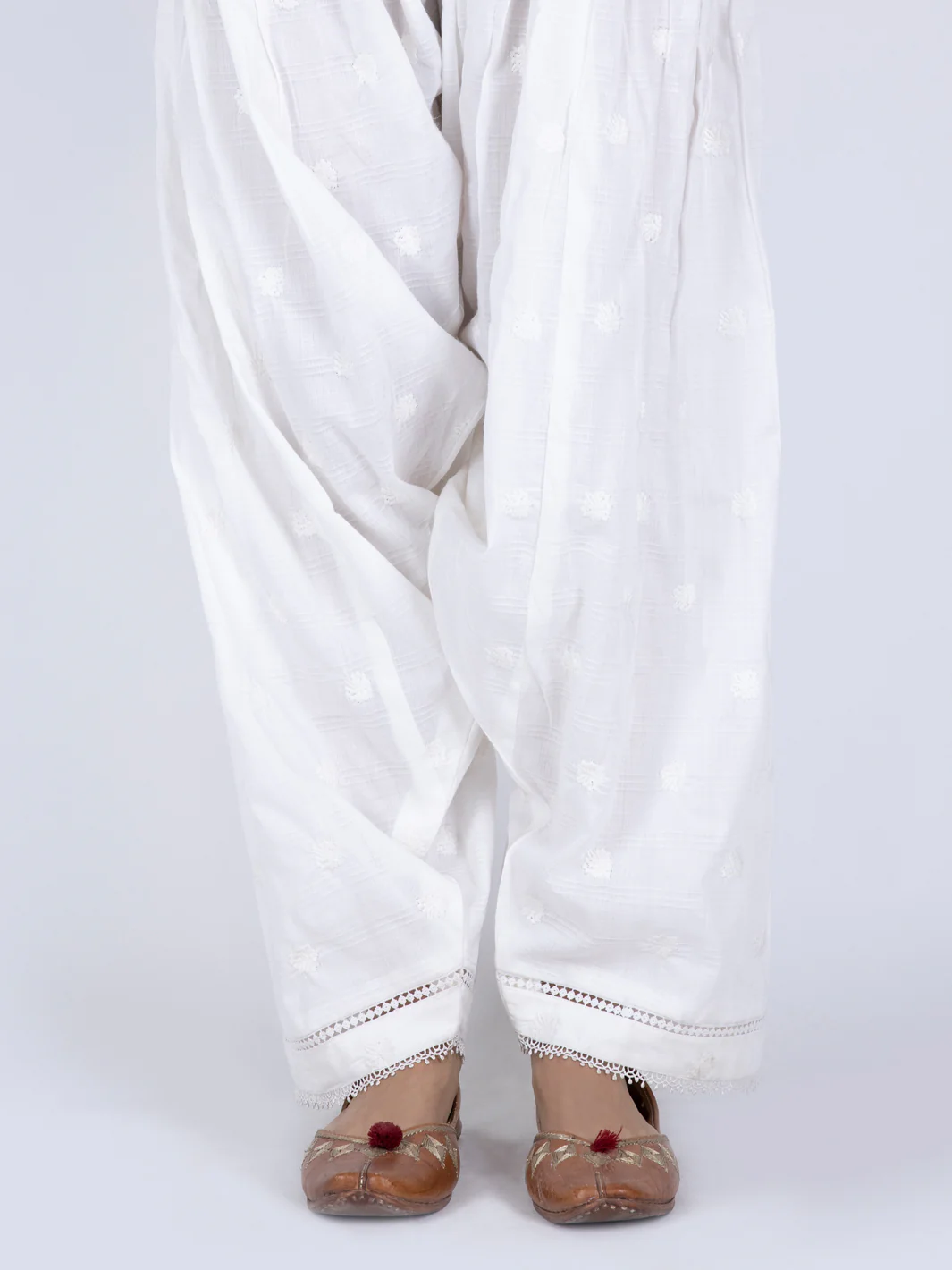 White Jacquard Trouser - AL-T-614 - Image 2