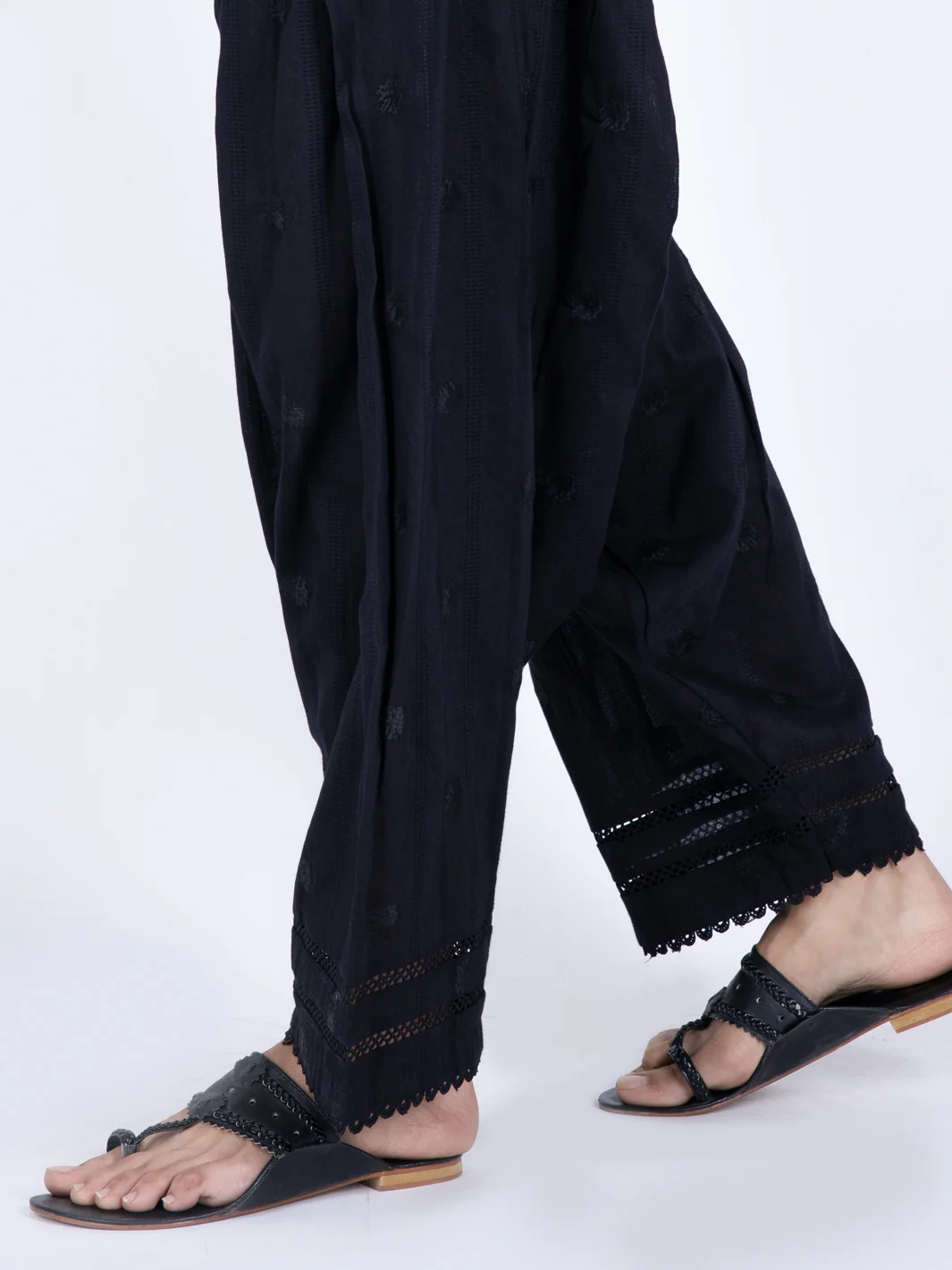 Black Jacquard Trousers - AL-T-623 - Image 2